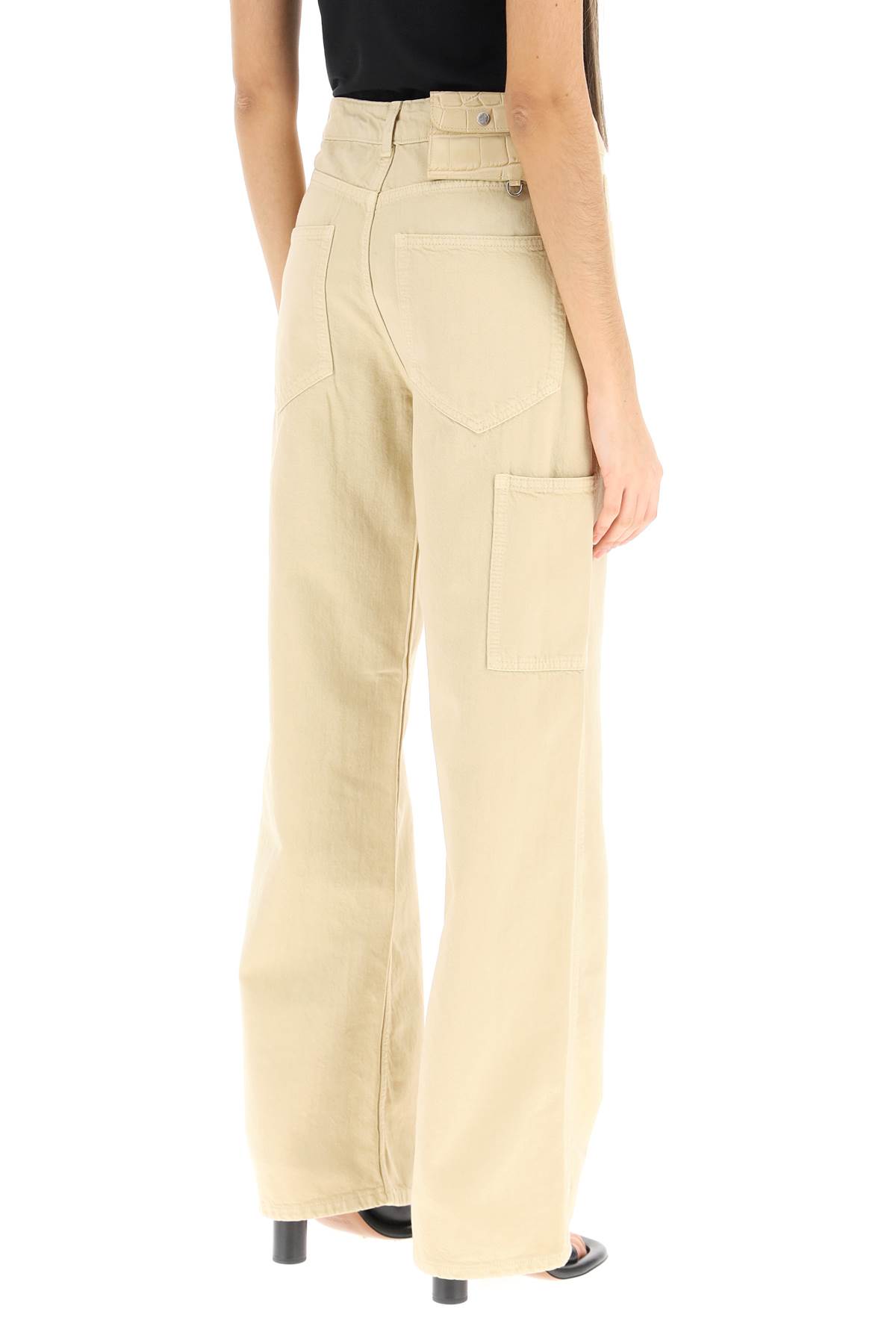 Shop Saks Potts Salma Workwear Jeans In Beige (beige)