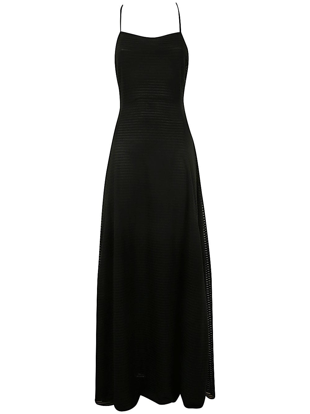 Shop Emporio Armani Striped Long Dress In Black
