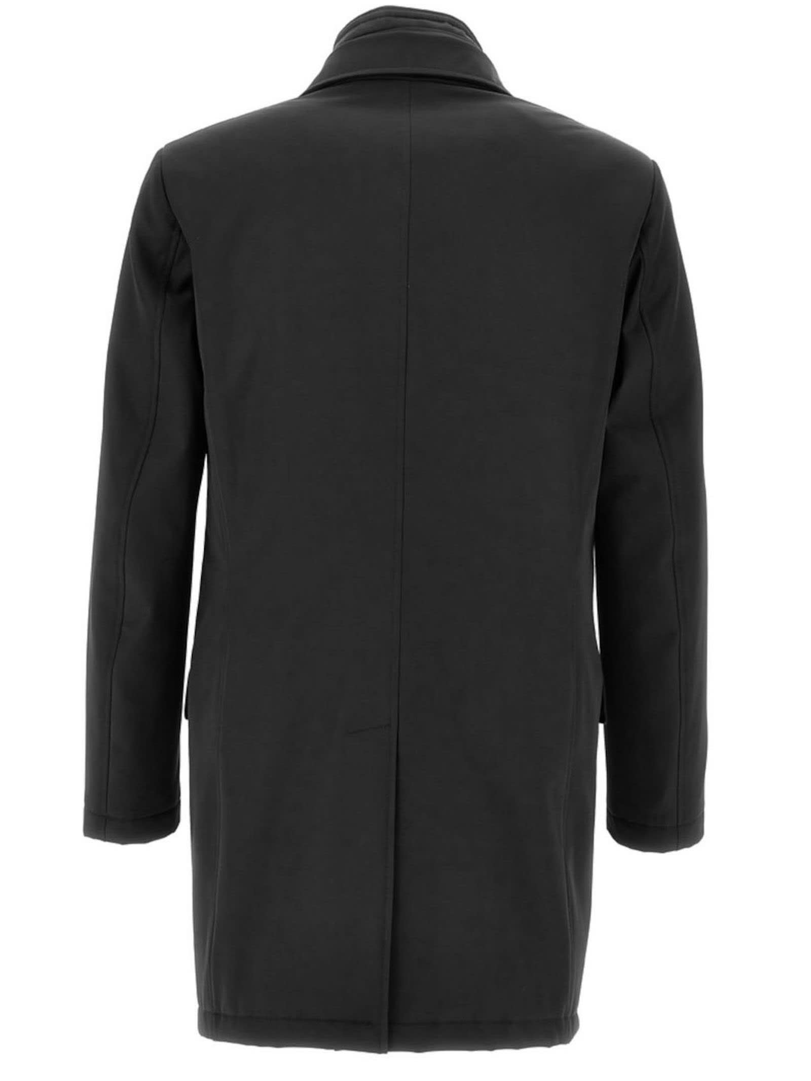 Shop Fay Black Double Coat Stretch