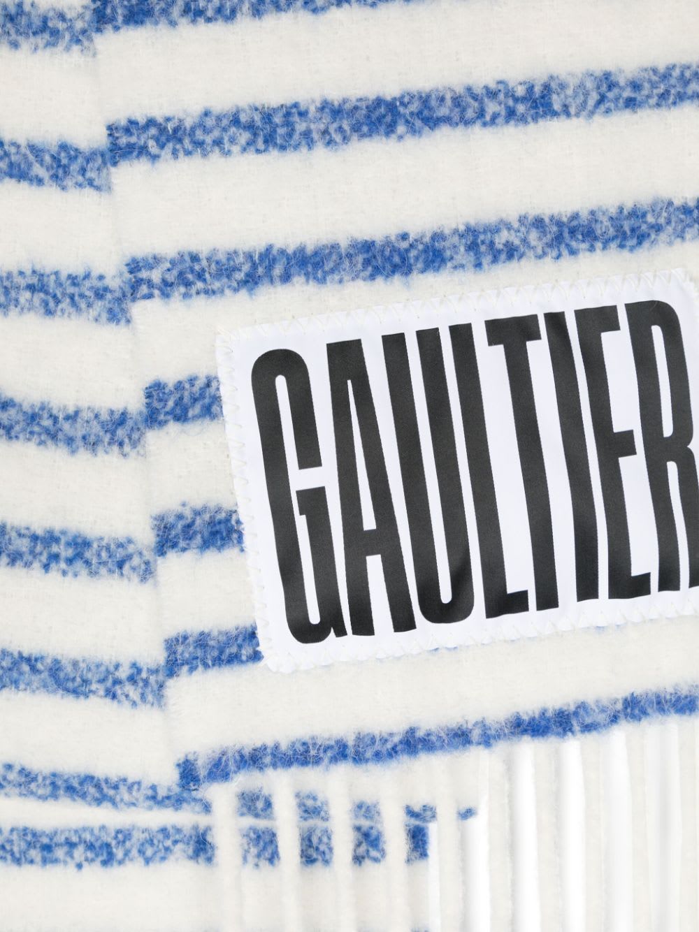 Shop Jean Paul Gaultier Mohair Scarf Mariniere In White Blue