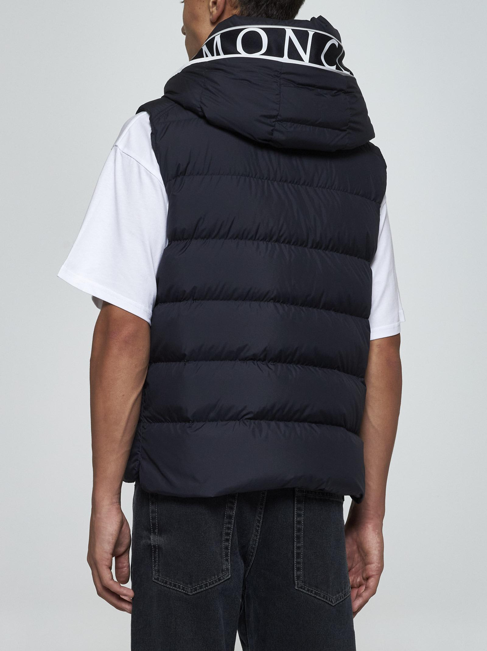 Shop Moncler Cardamine Quilted Nylon Down Vest In Blue