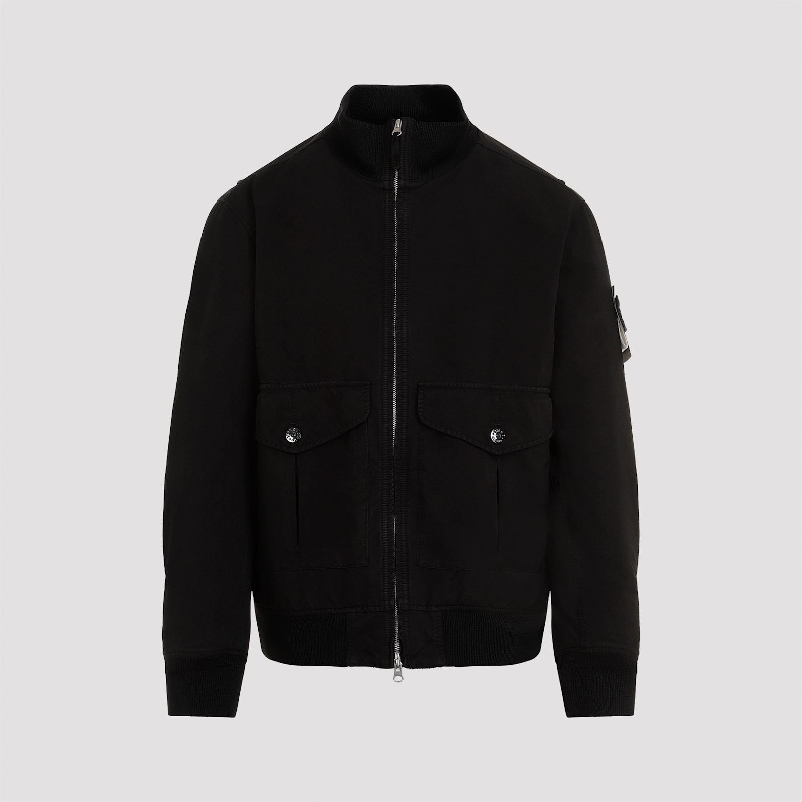 Shop Stone Island Polyester Jacket In Black