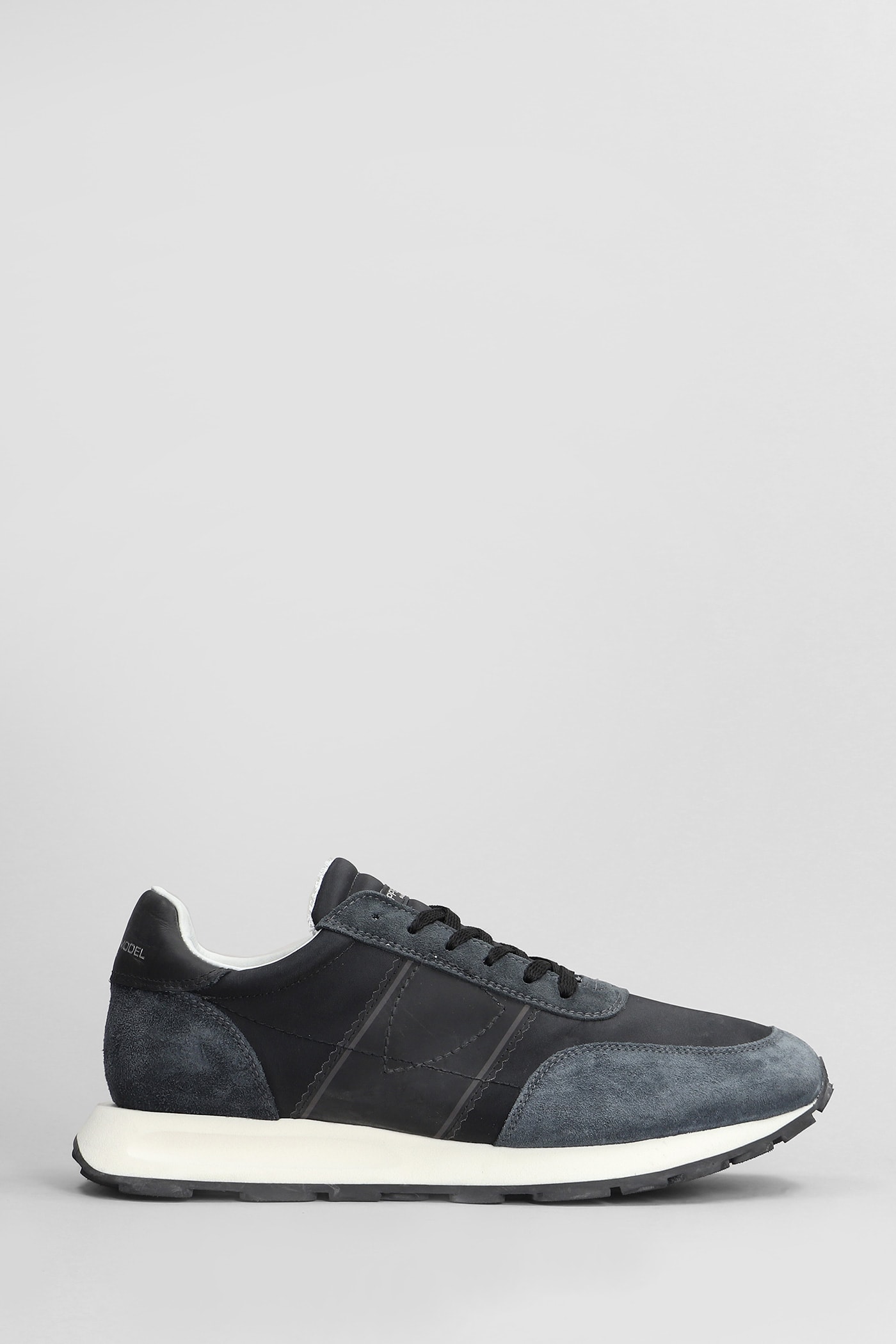 Philippe Model Tour Low Sneakers In Black Suede And Fabric