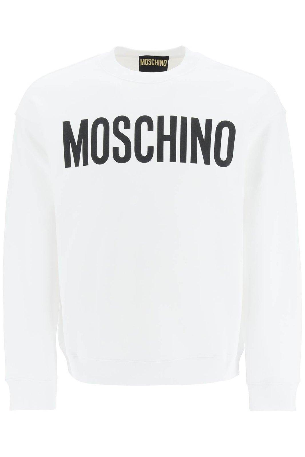 Shop Moschino Logo Printed Long-sleeved Sweatshirt In 1001