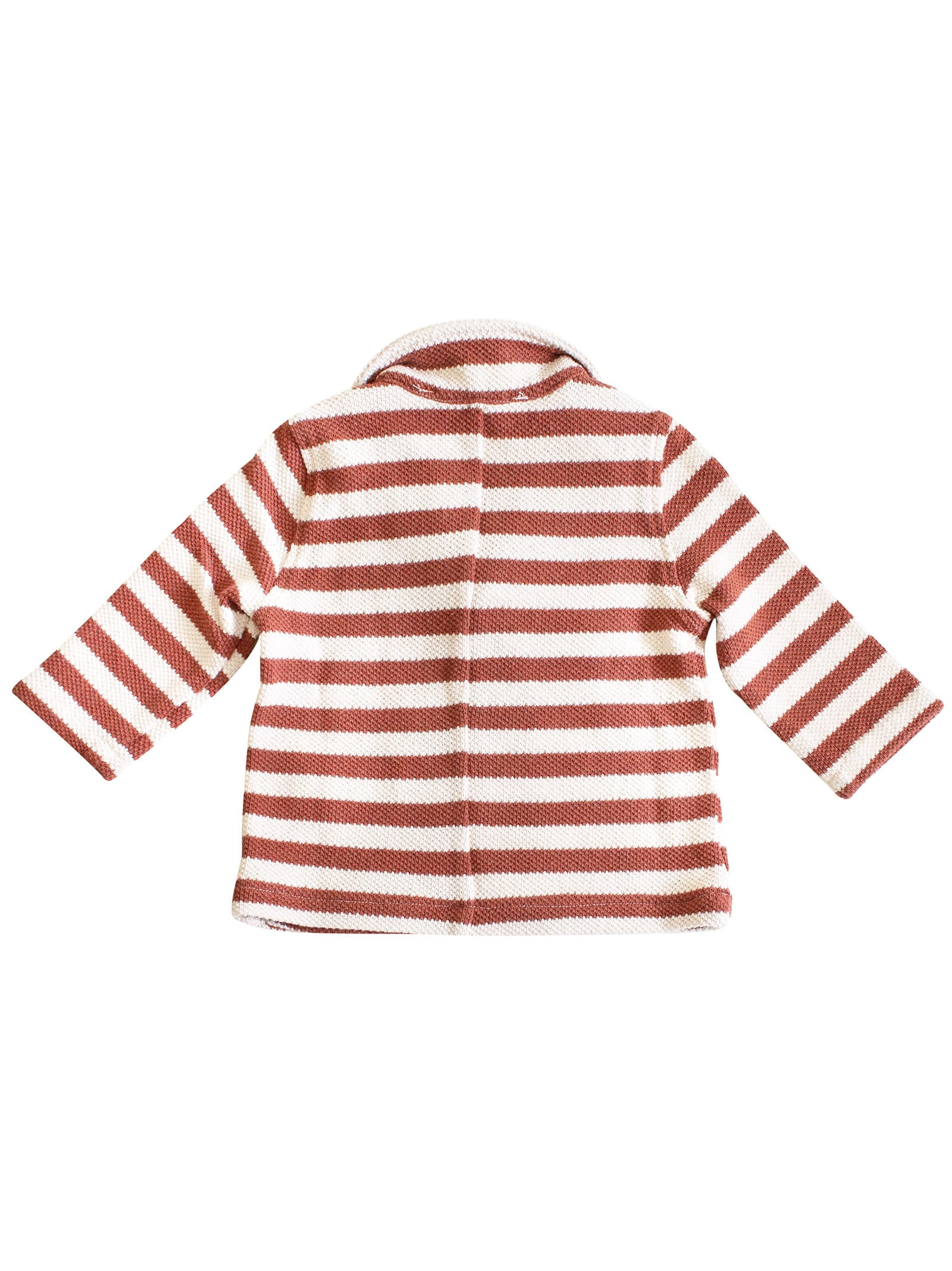 Shop Zhoe & Tobiah Striped Newborn Jacket In Coccio
