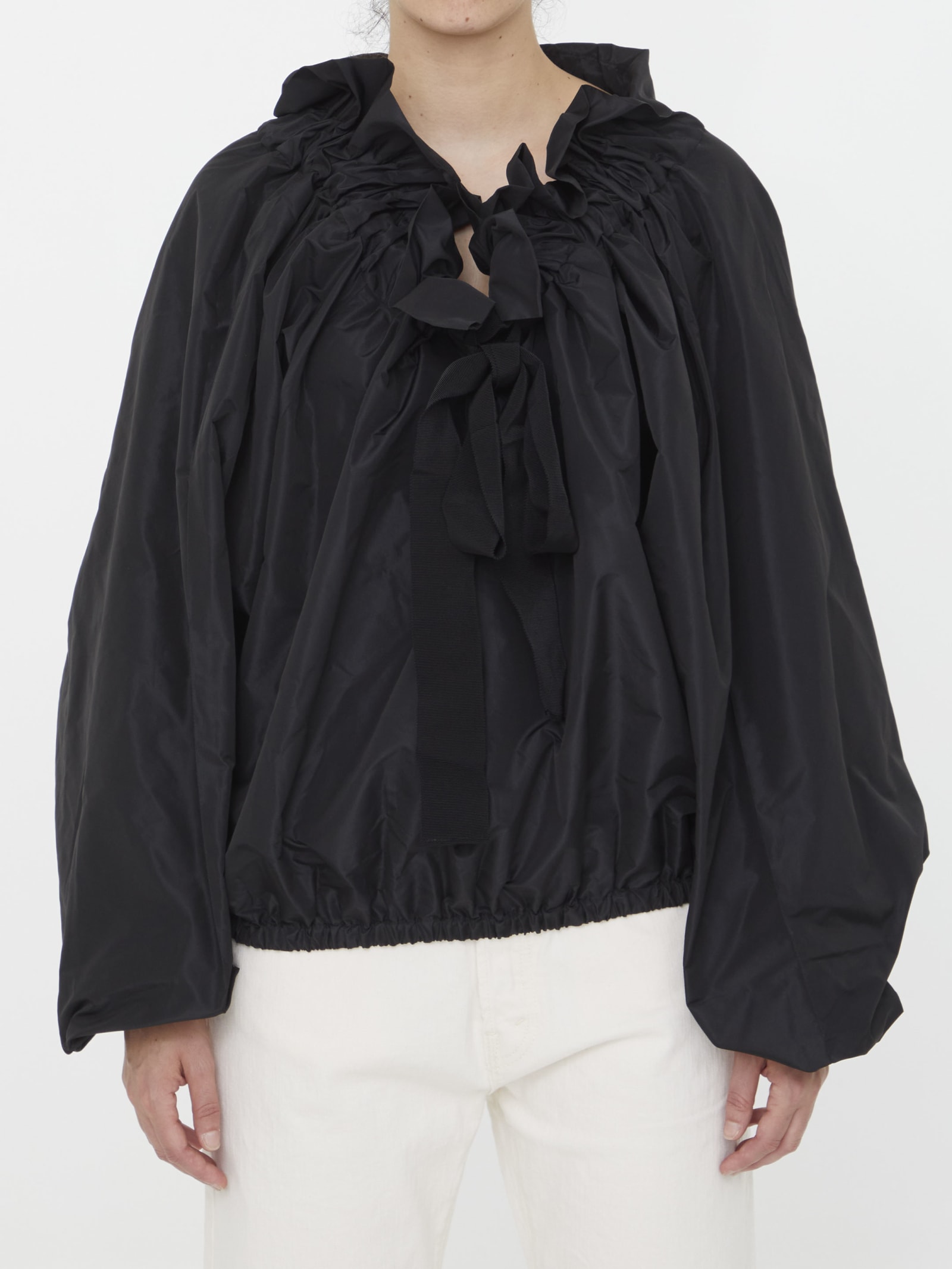 Shop Patou Shirt With Balloon Sleeves In Black