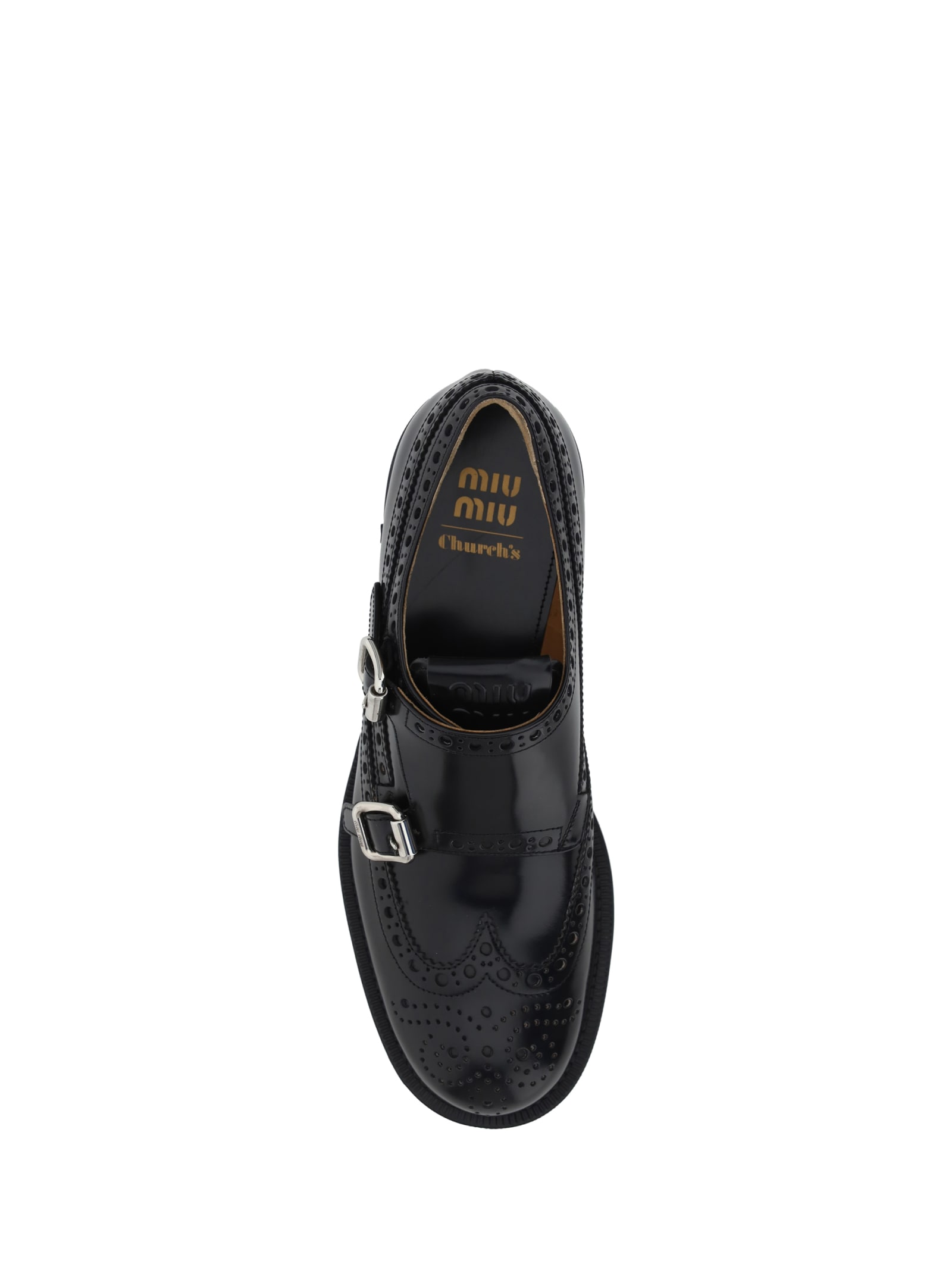 Shop Miu Miu Church Shoes In Nero