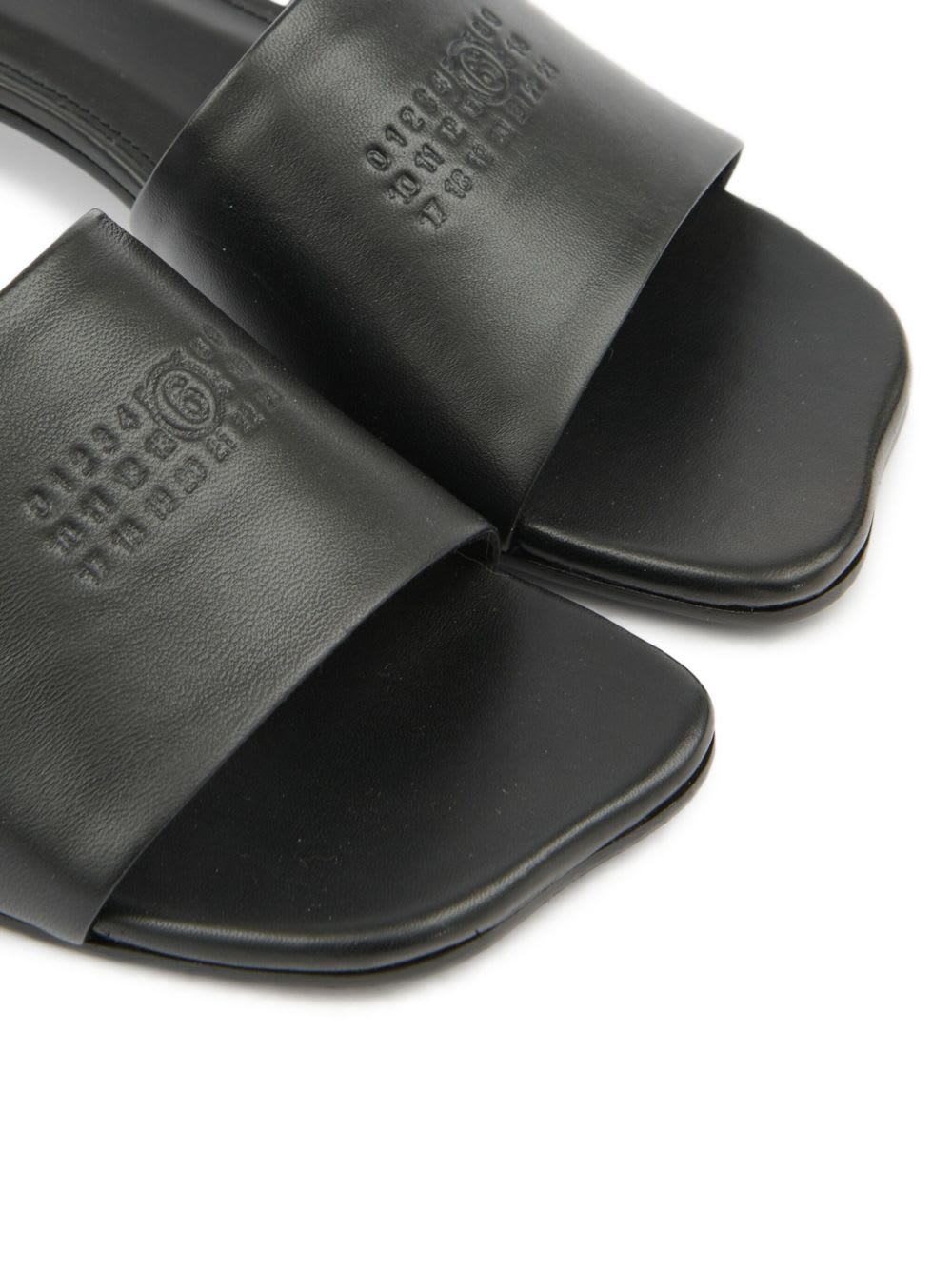 Mm6 Maison Margiela Mm6 By Maison Margiela Numeric Sandal With Engraved Logo Band In Black