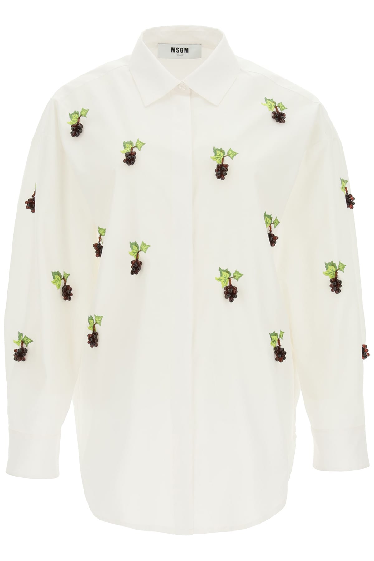 MSGM Shirt With Embroideries And Bunches