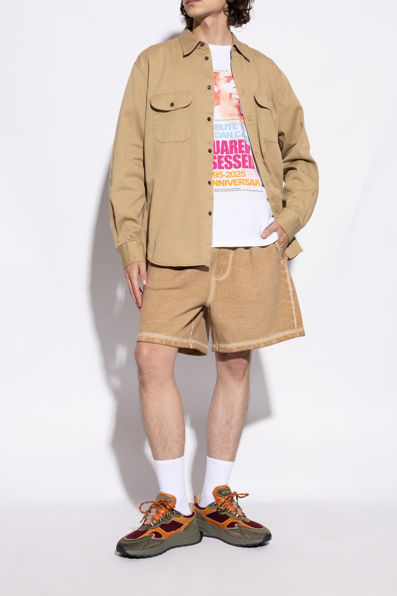 Dsquared2 Casual Low Top Sneakers With Mesh Panels In Green