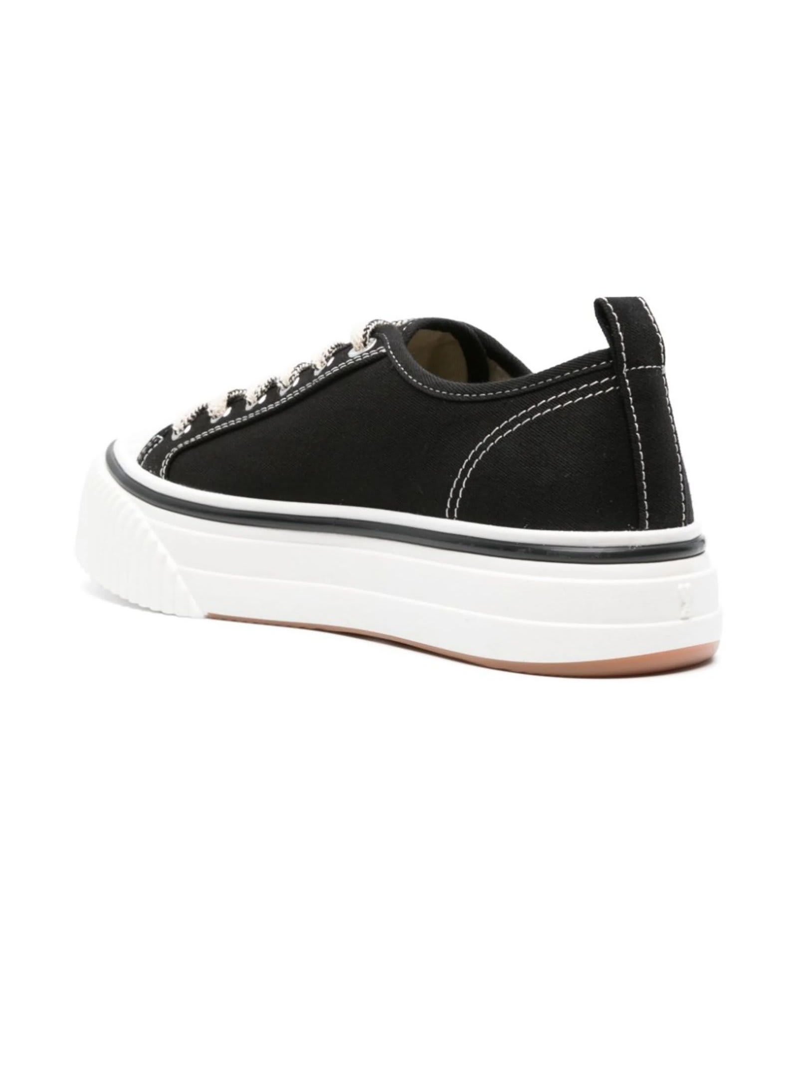 Shop Ami Alexandre Mattiussi Sn1980 Canvas Sneakers In Black