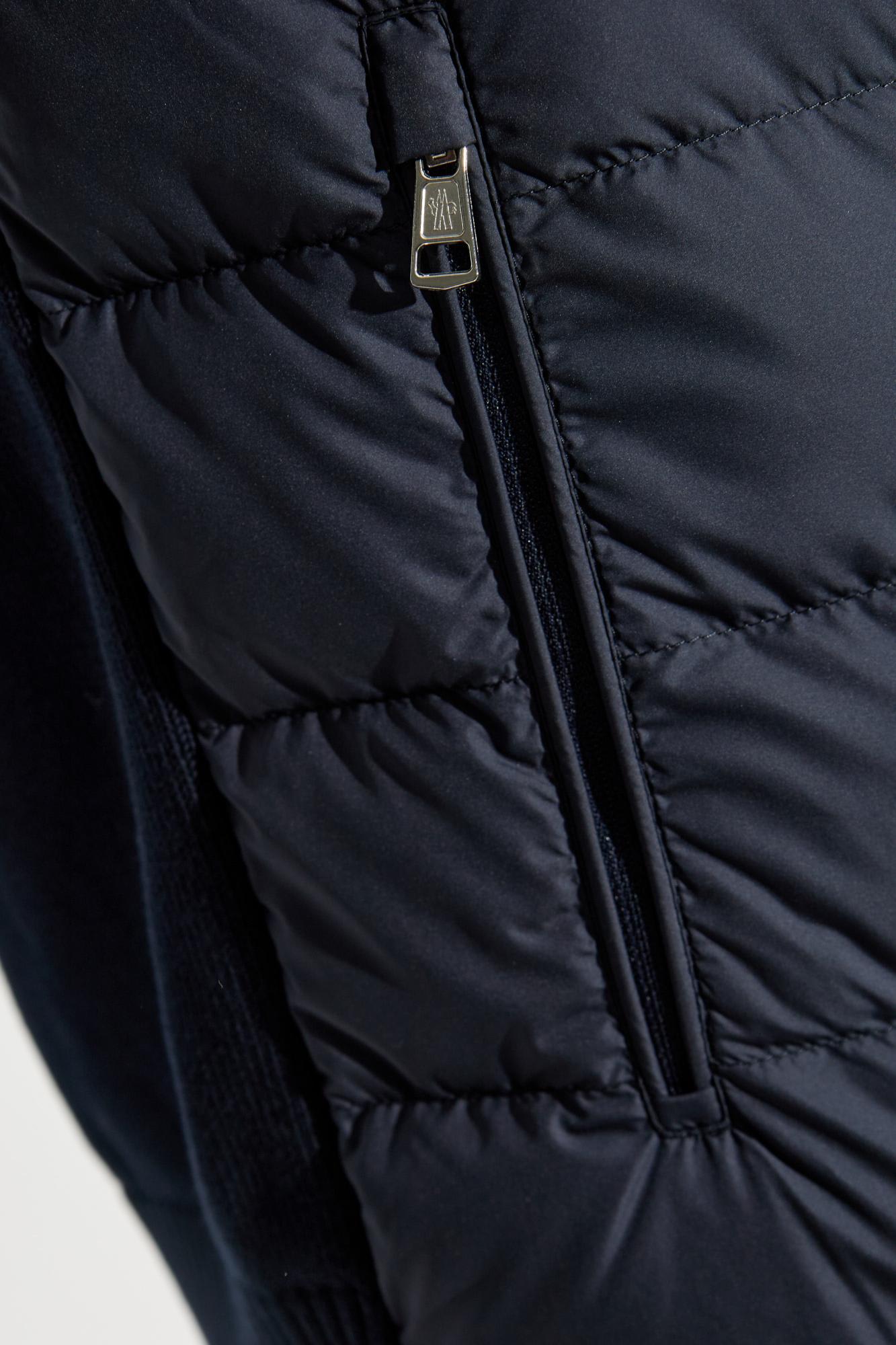 Moncler Padded Zip-up Cotton Cardigan Clothing In Blue