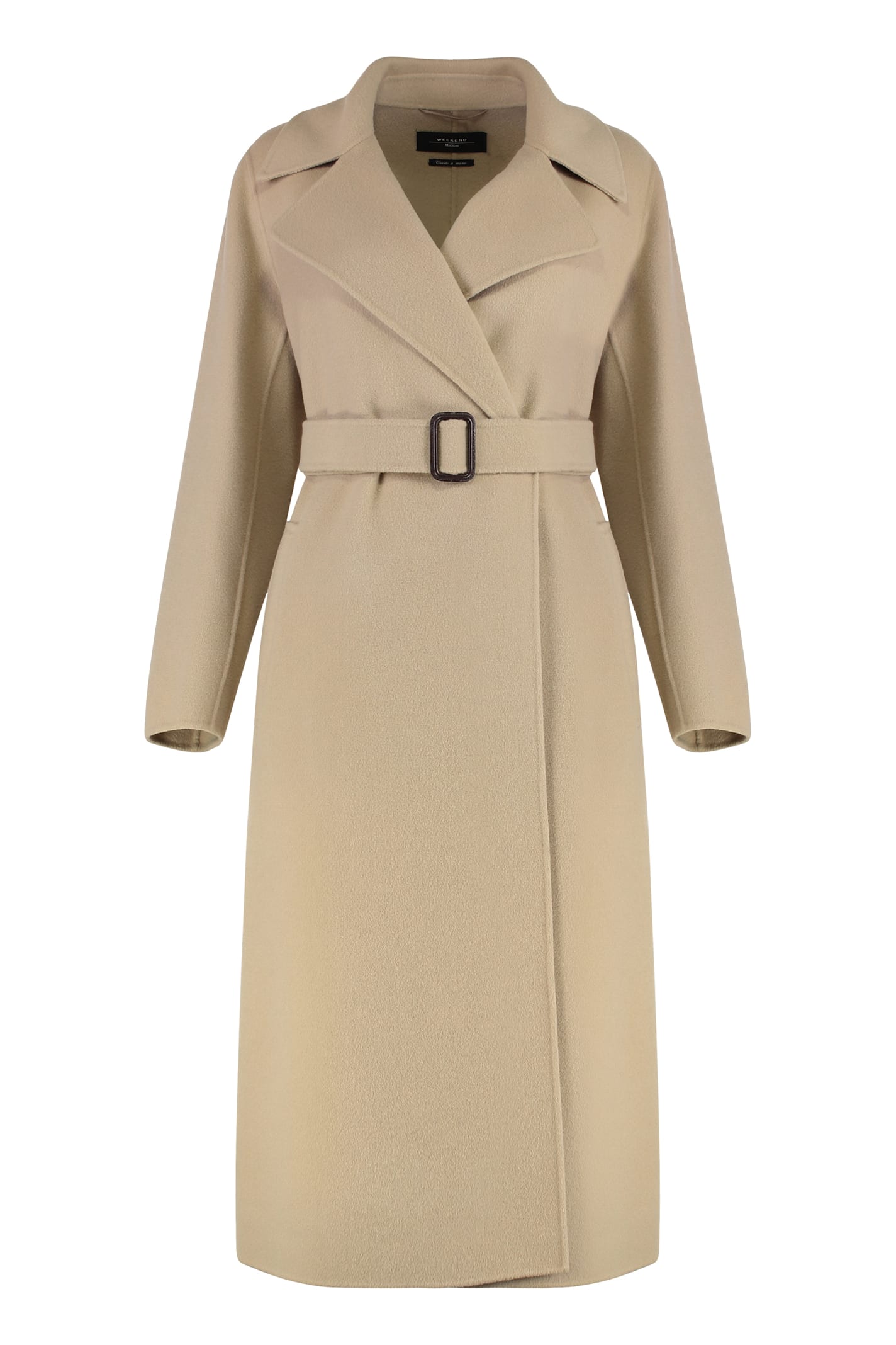 Weekend Max Mara Manu Double-breasted Virgin Wool Coat In Neutral