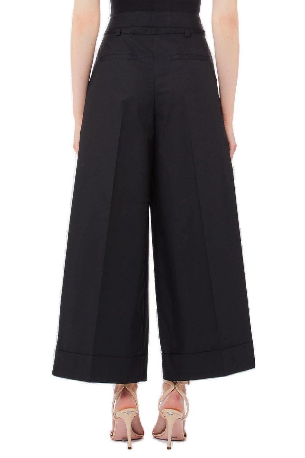 Liu •jo Liu Jo Cropped Poplin Trousers With Flared Fit