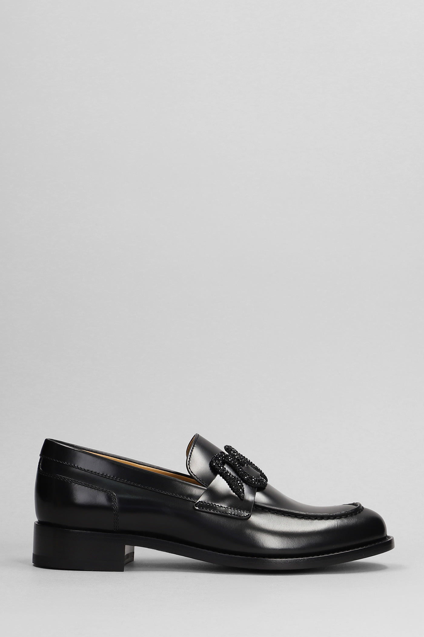 René Caovilla Morgana Loafers In Black Leather