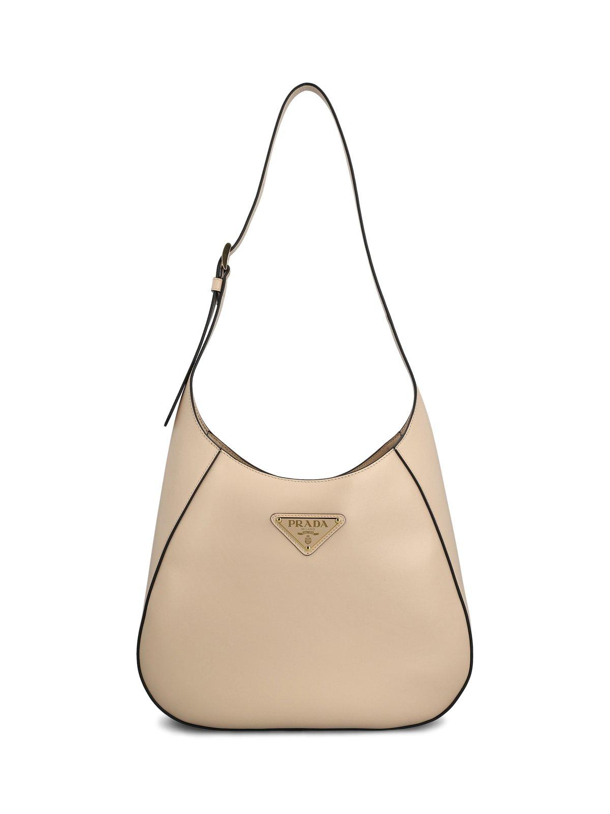 Prada Women's Travertine-coloured Leather Shoulder Bag In Travertino