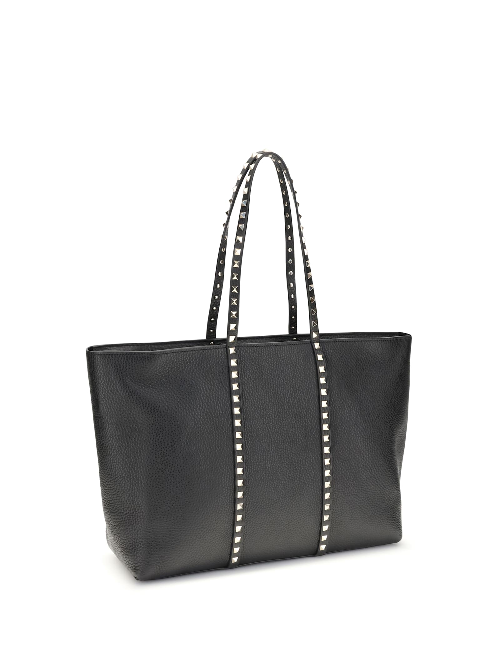 Valentino Rockstud Medium Shopping Bag In Black