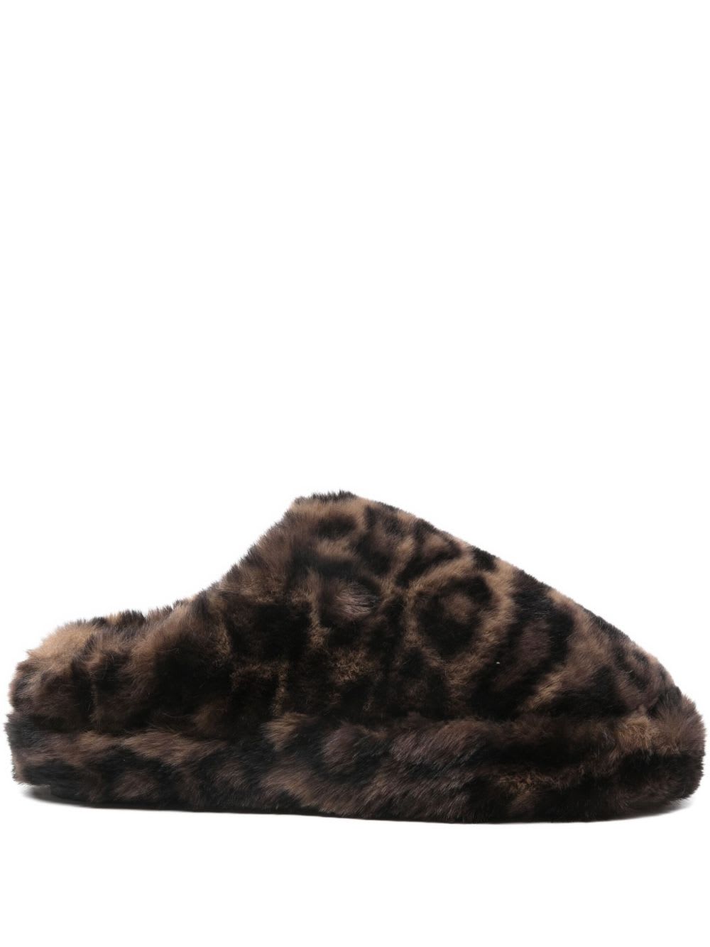 Apparis Misha Leopard Slippers In Brown