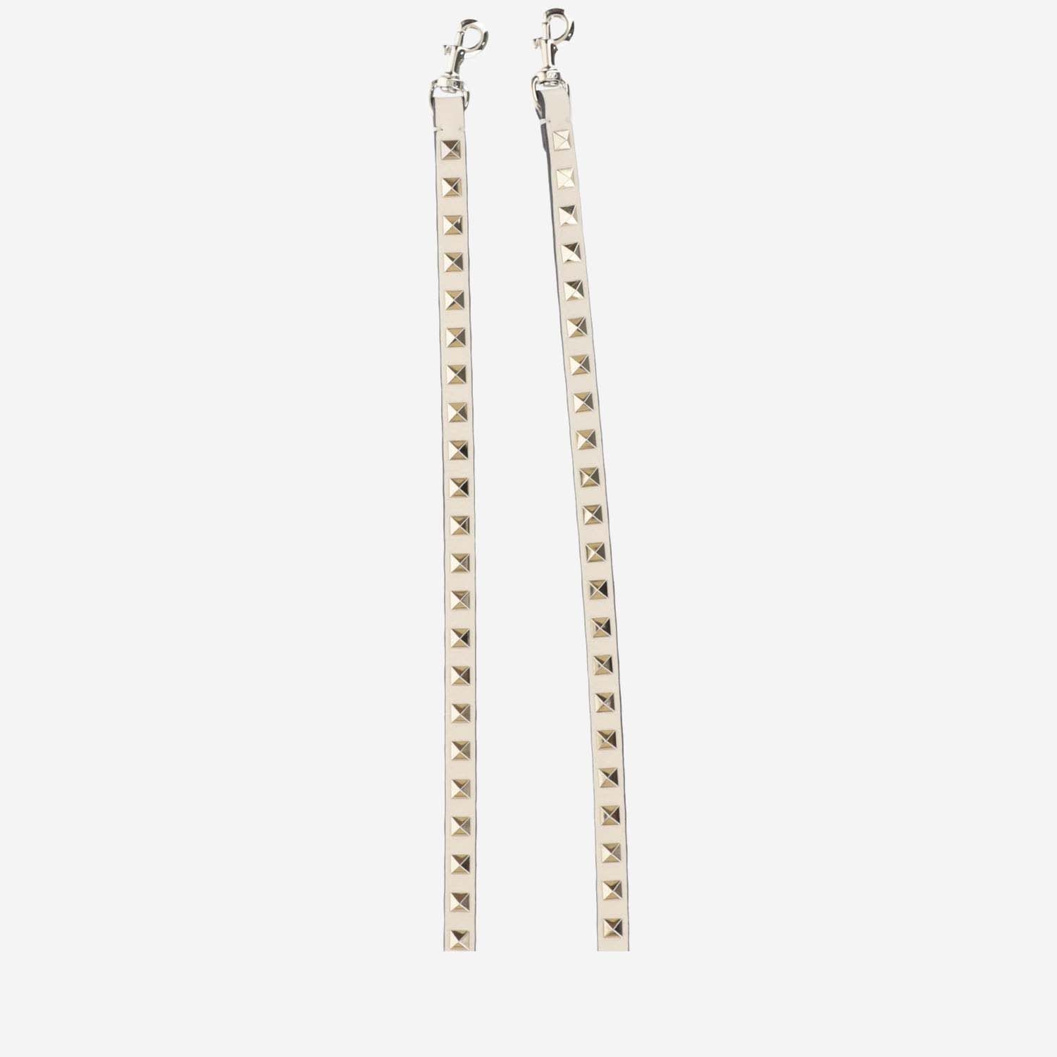 Valentino Garnet Calfskin Rockstud Bucket Bag In White