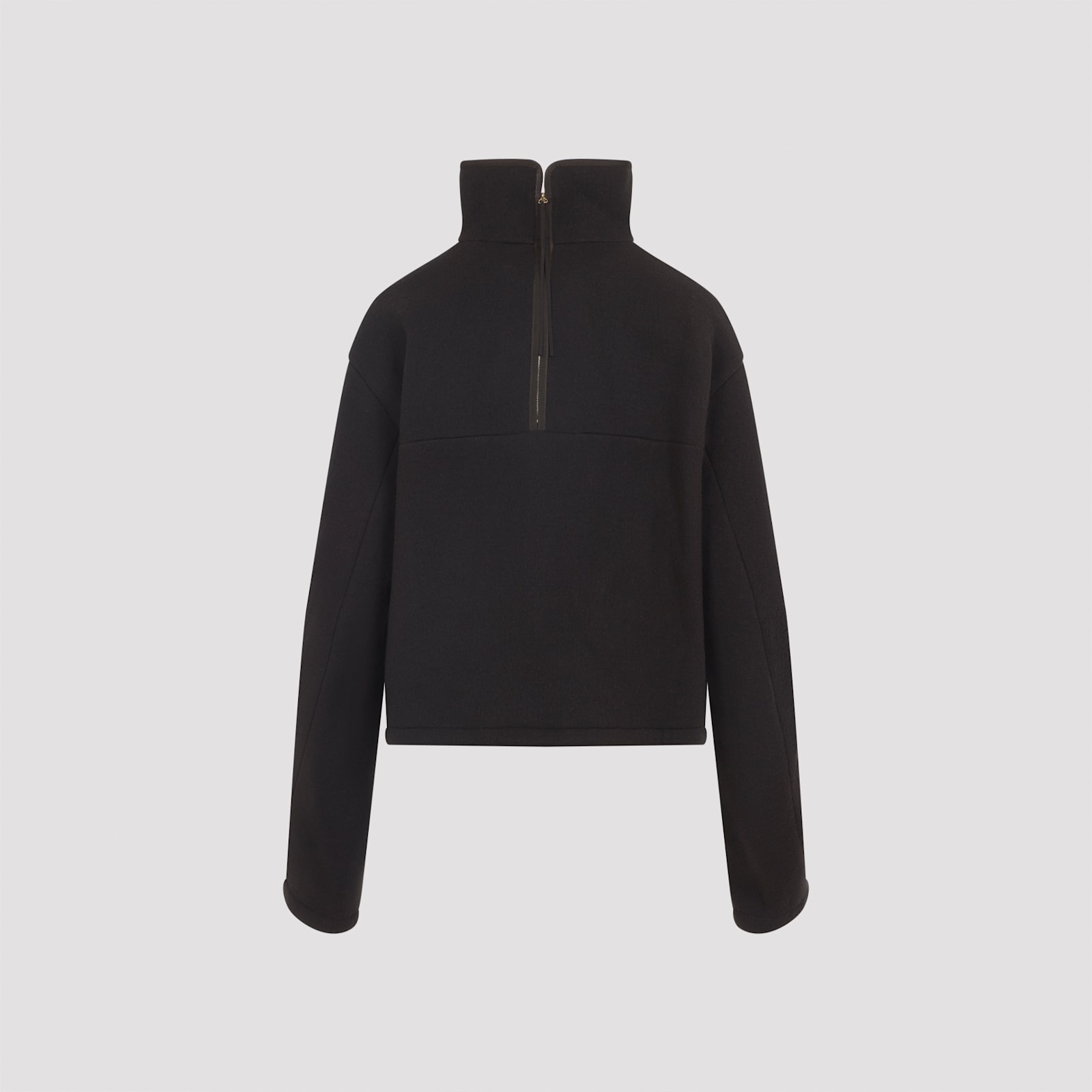 Carven High-neck Zip-front Jacket In Brown