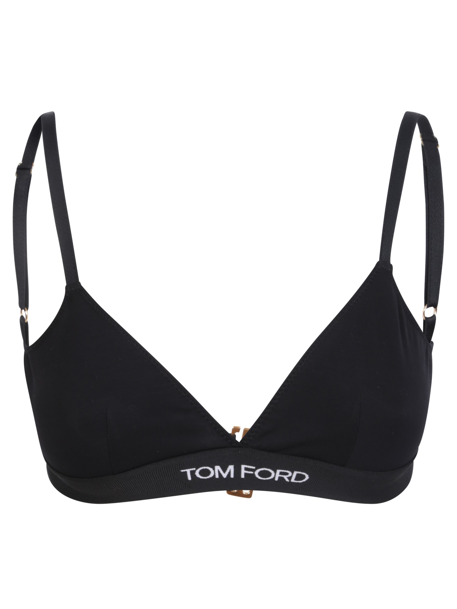 White Logo-jacquard modal-blend bra, Tom Ford