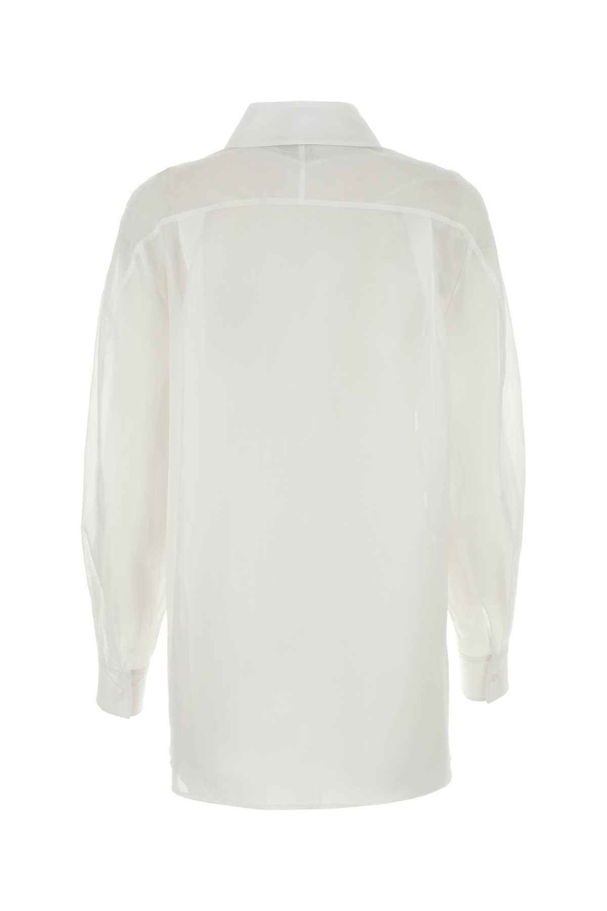 Shop Alberta Ferretti White Cotton Shirt In Bianco