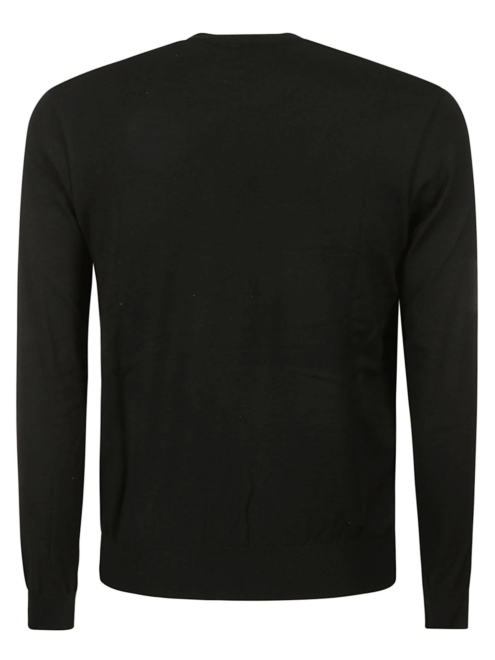 Shop Paul&amp;shark Wool Stretch Crewneck With Embroidery In Black