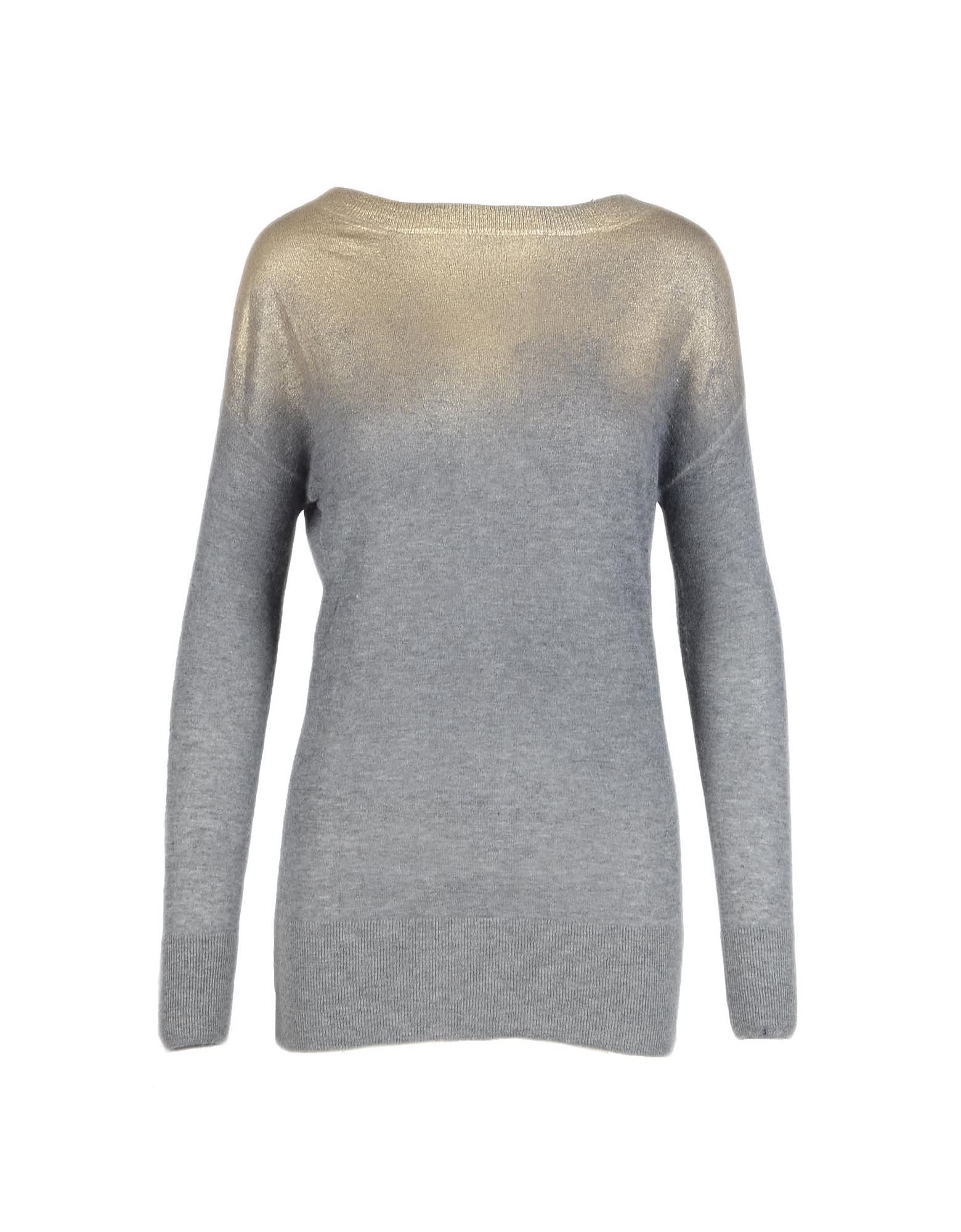 Ballantyne Womens Gray / Beige Sweater