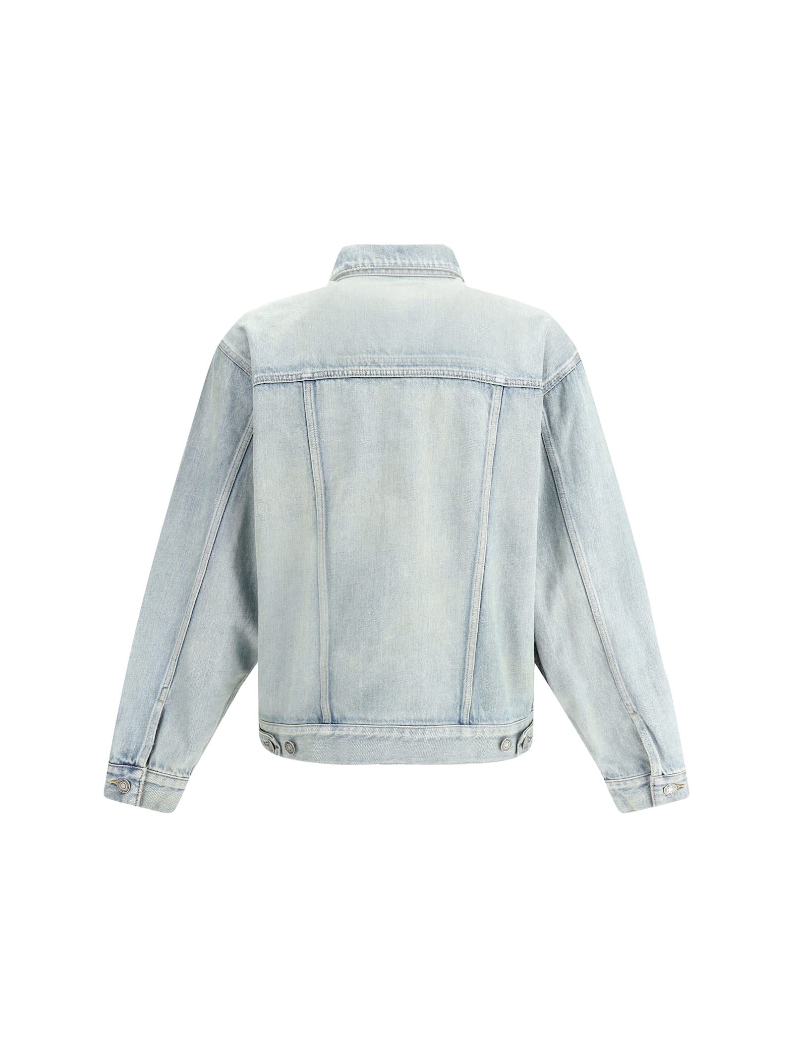 Saint Laurent Structured Denim Trucker Jacket With Pockets