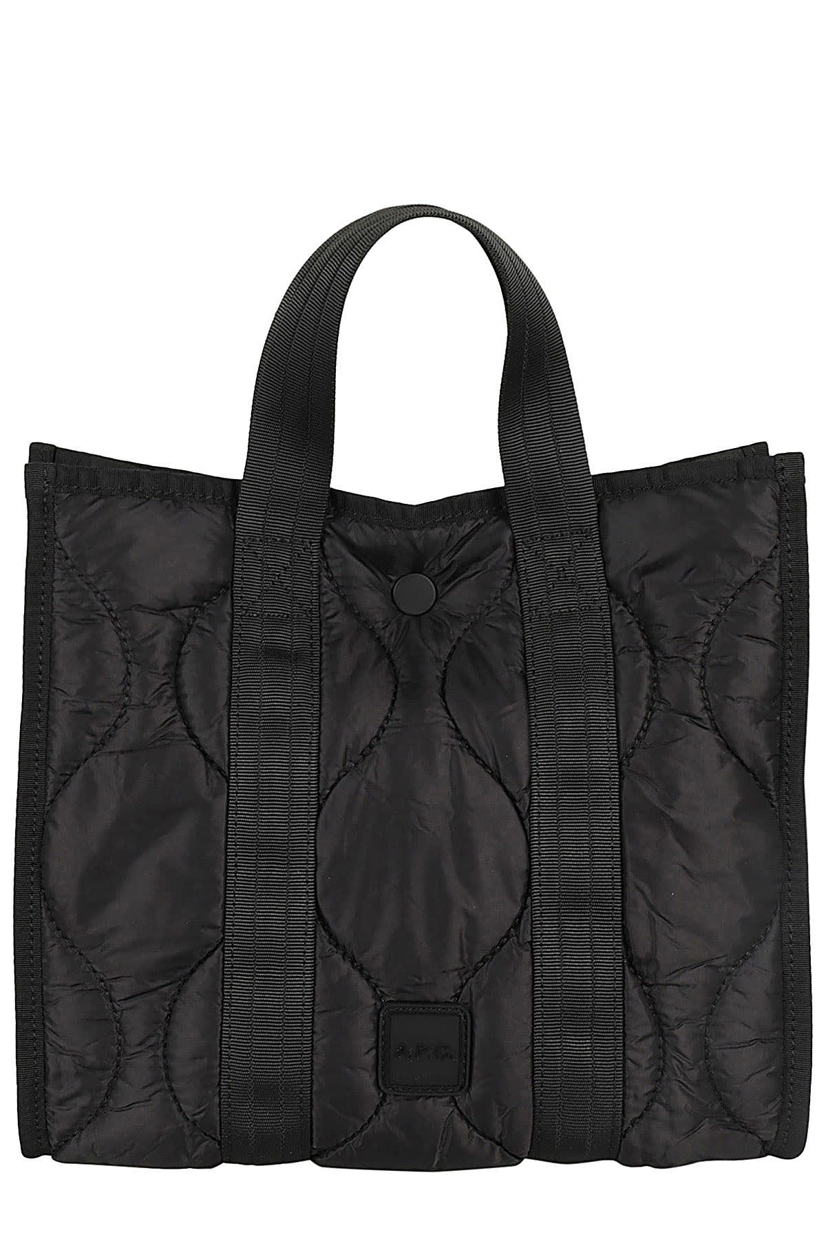 A. P.C. Black Nylon Small Louise Shopping Bag