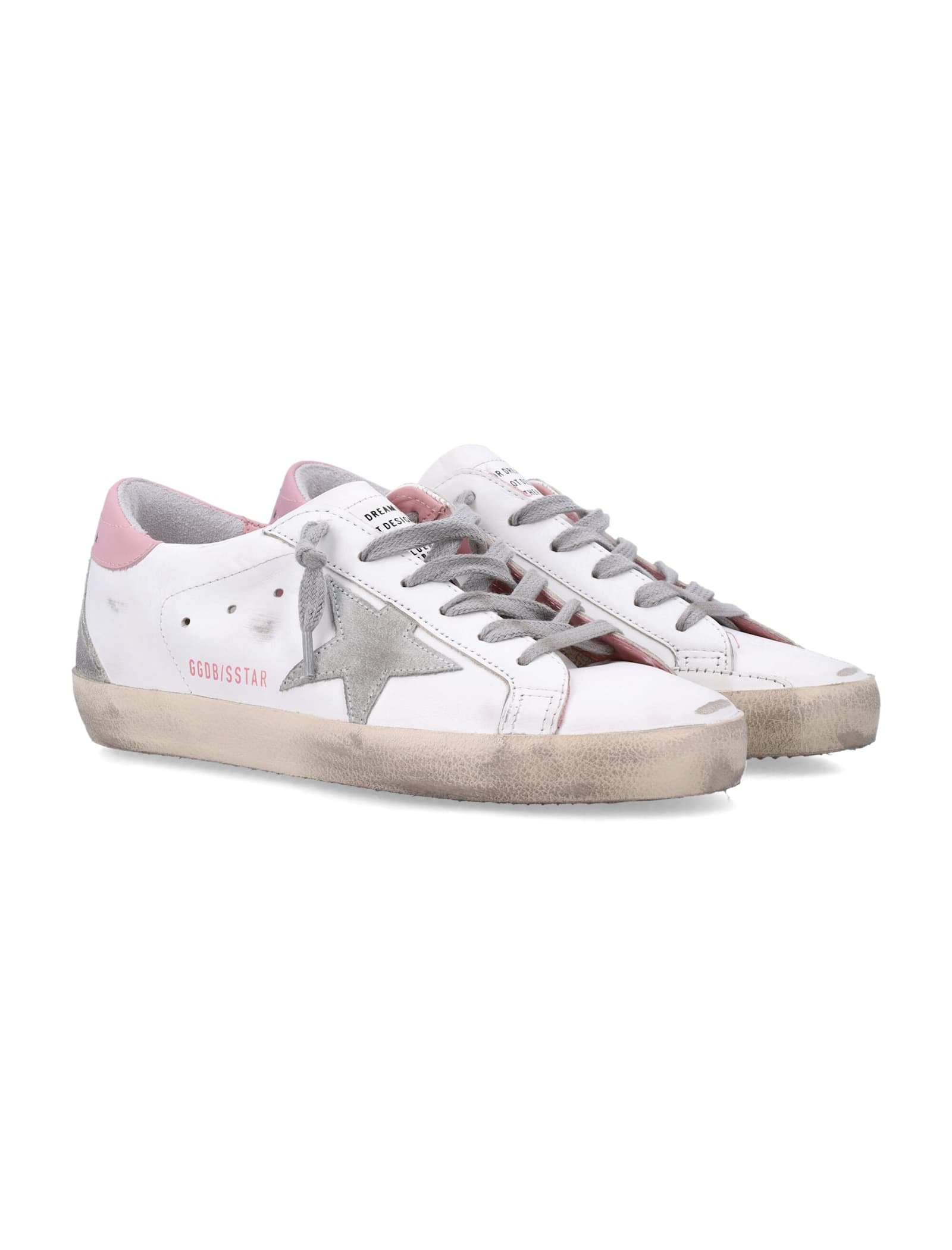 Golden Goose White Leather Super-star Sneakers In Multi