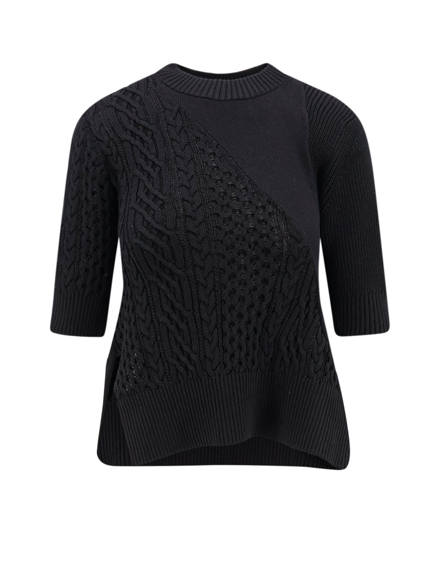 Cotton Blend Asymmetrical Sweater