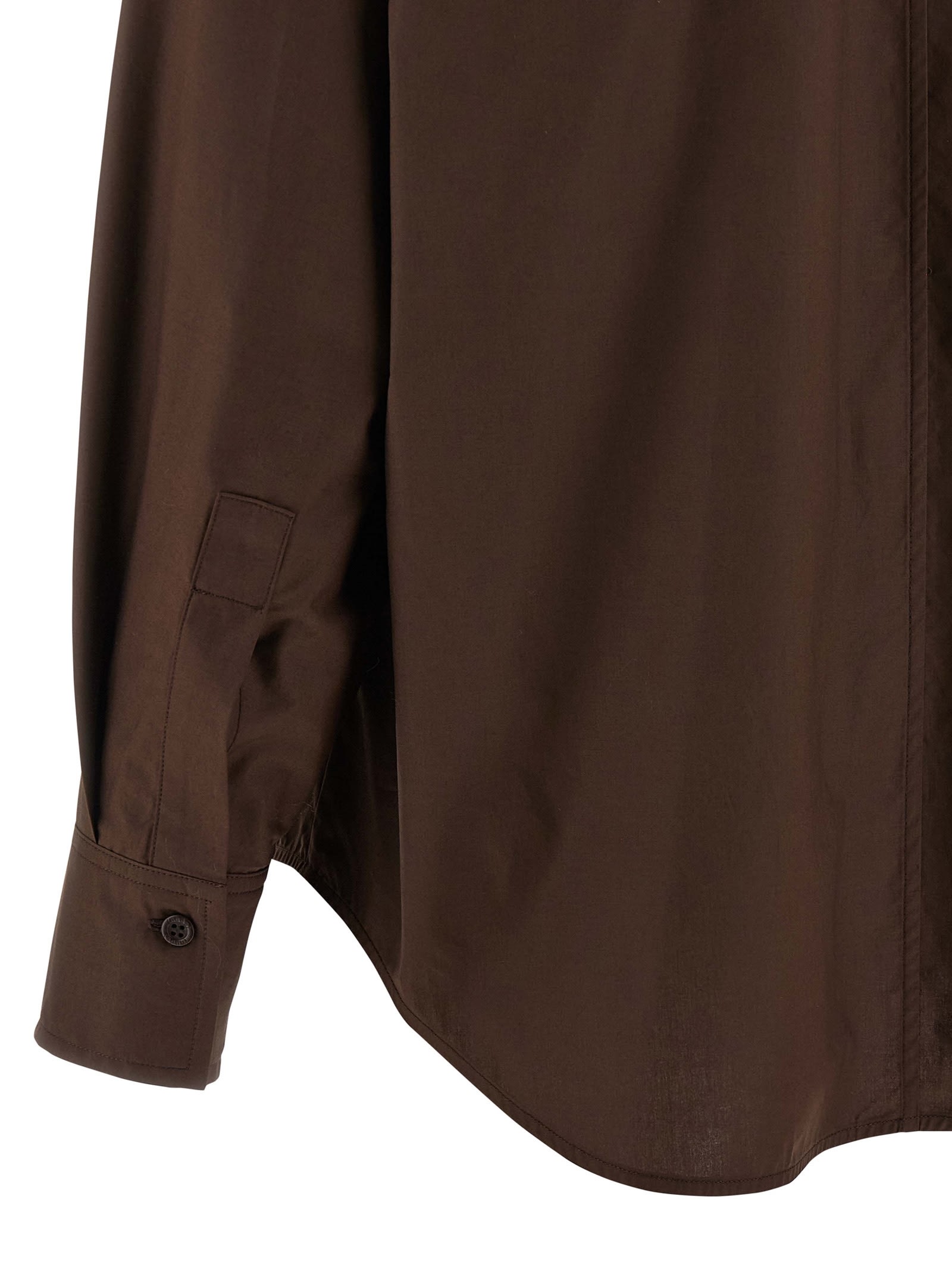 Nude Bat-sleeve Pocket Shirt In Brown