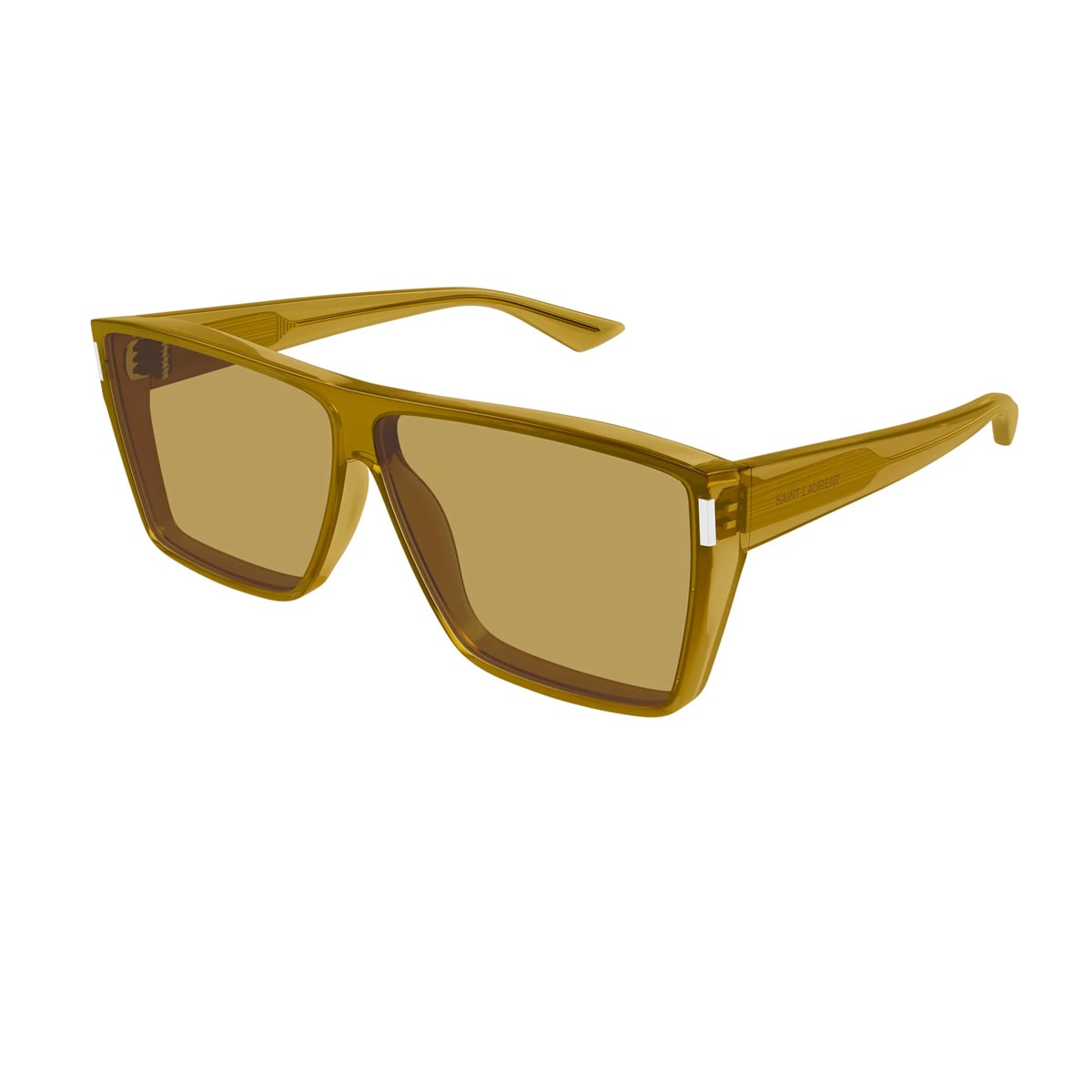 Shop Saint Laurent Sl 756 Linea Corner Angle 004 Brown Trasparente Sunglasses
