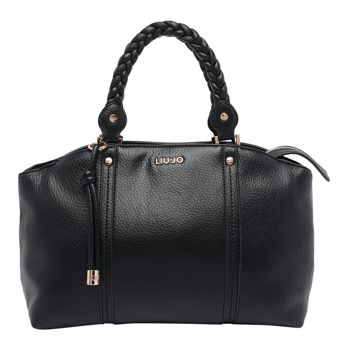 Liu •jo Braided-handle Satchel Bag In Black