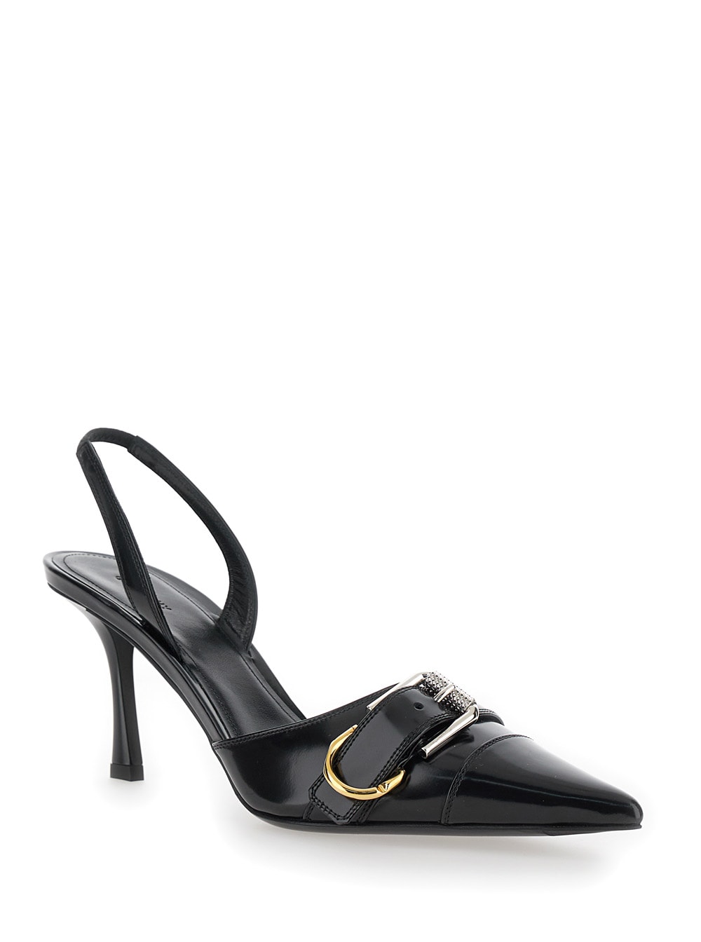 Shop Givenchy Voyou Black Slingback Pumps With A Buckle In Patent Leather Woman