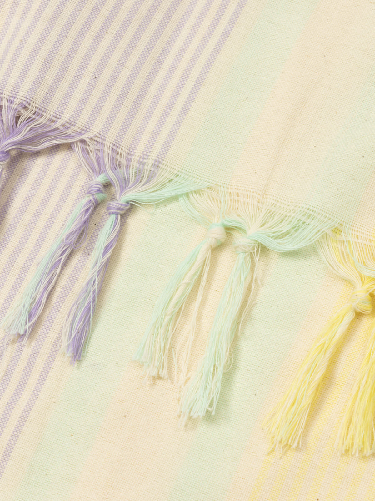 MC2 SAINT BARTH LIGHT COTTON BEACH TOWEL FOUTA WITH MULTICOLOR STRIPED PRINT AND EMBROIDERY