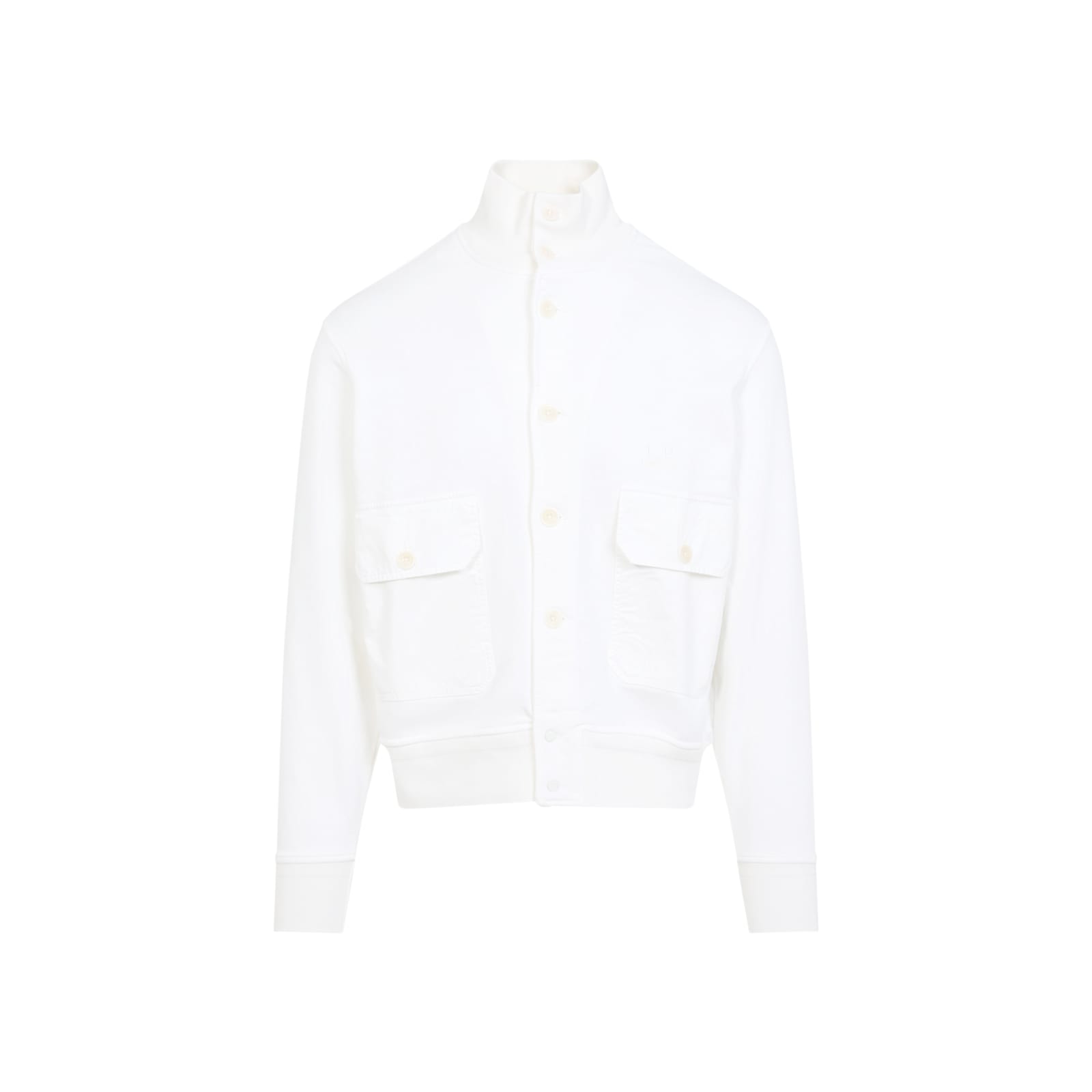 C.p. Company C.p.company Full Button Sweatshirt In Gauze White