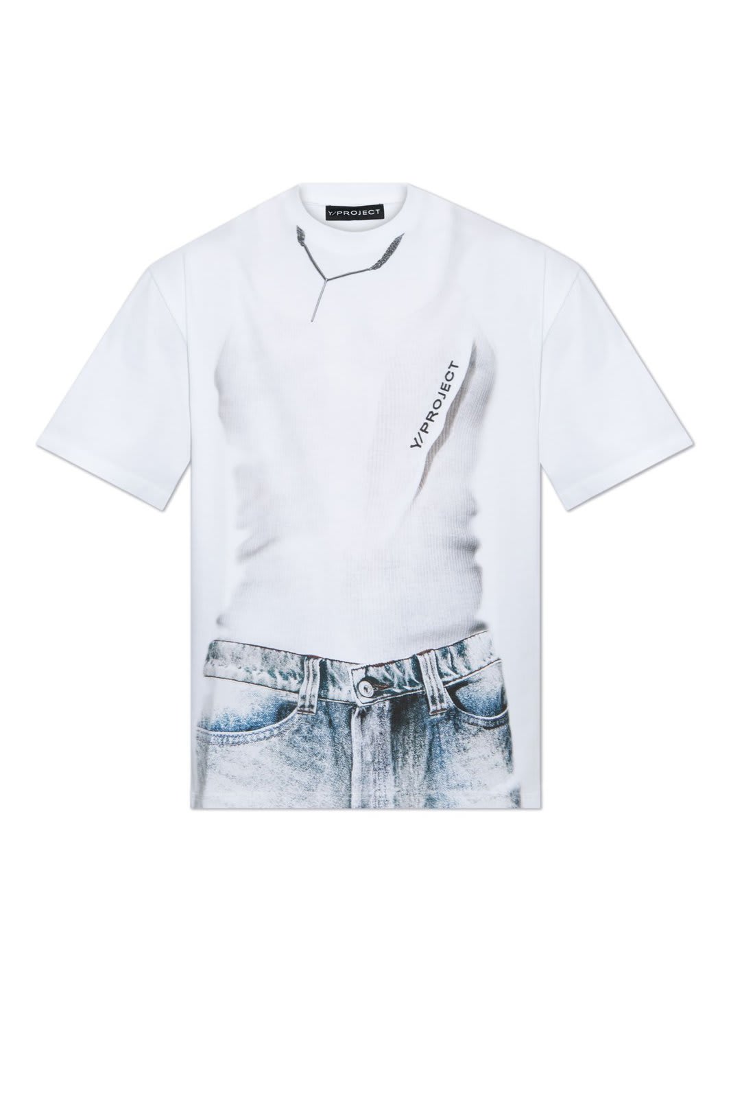 Shop Y/project Yp Trompe Loei T-shirt In White