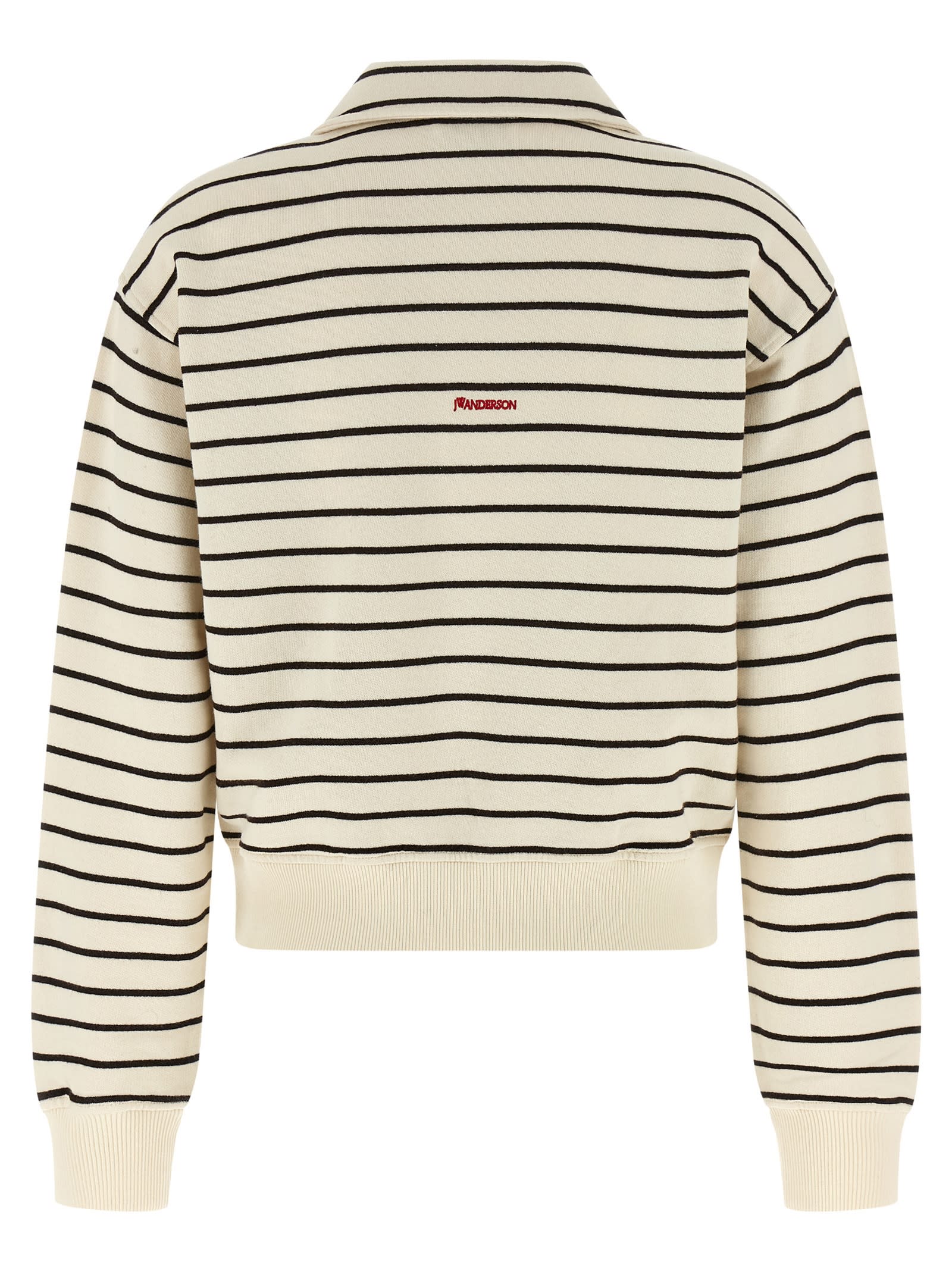 Jw Anderson J. W. Anderson Striped Cotton Polo Sweatshirt In Multi