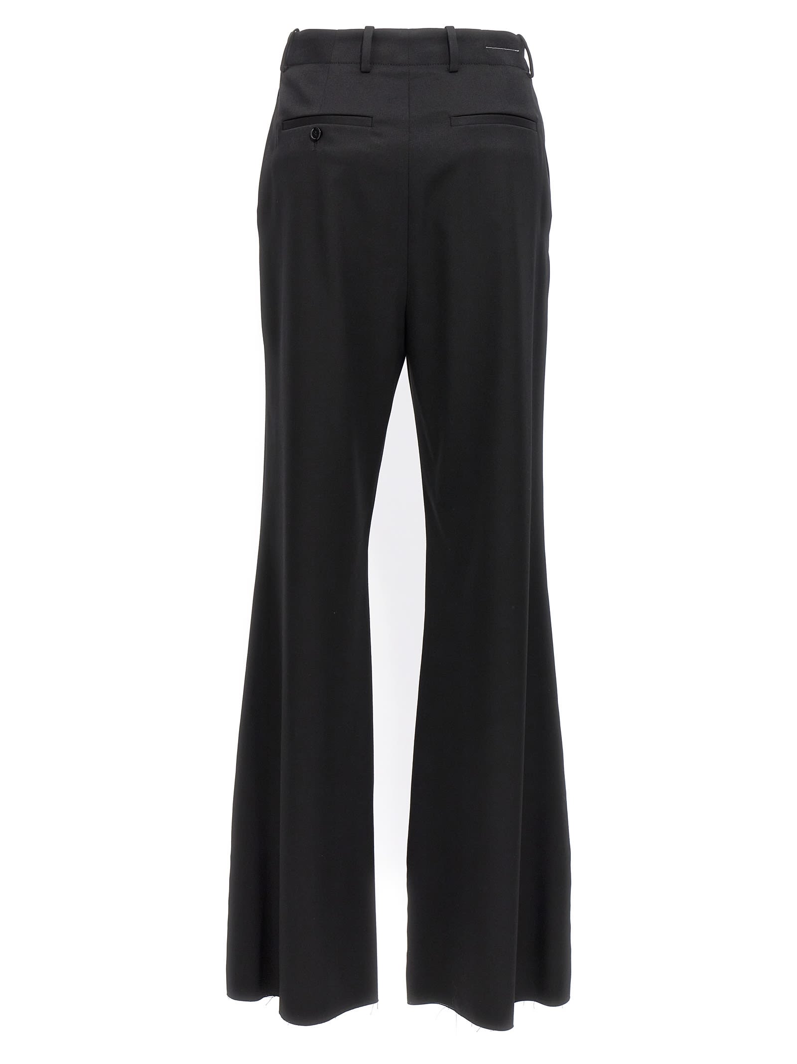 Shop Mm6 Maison Margiela Stitching Flared Pants In Black