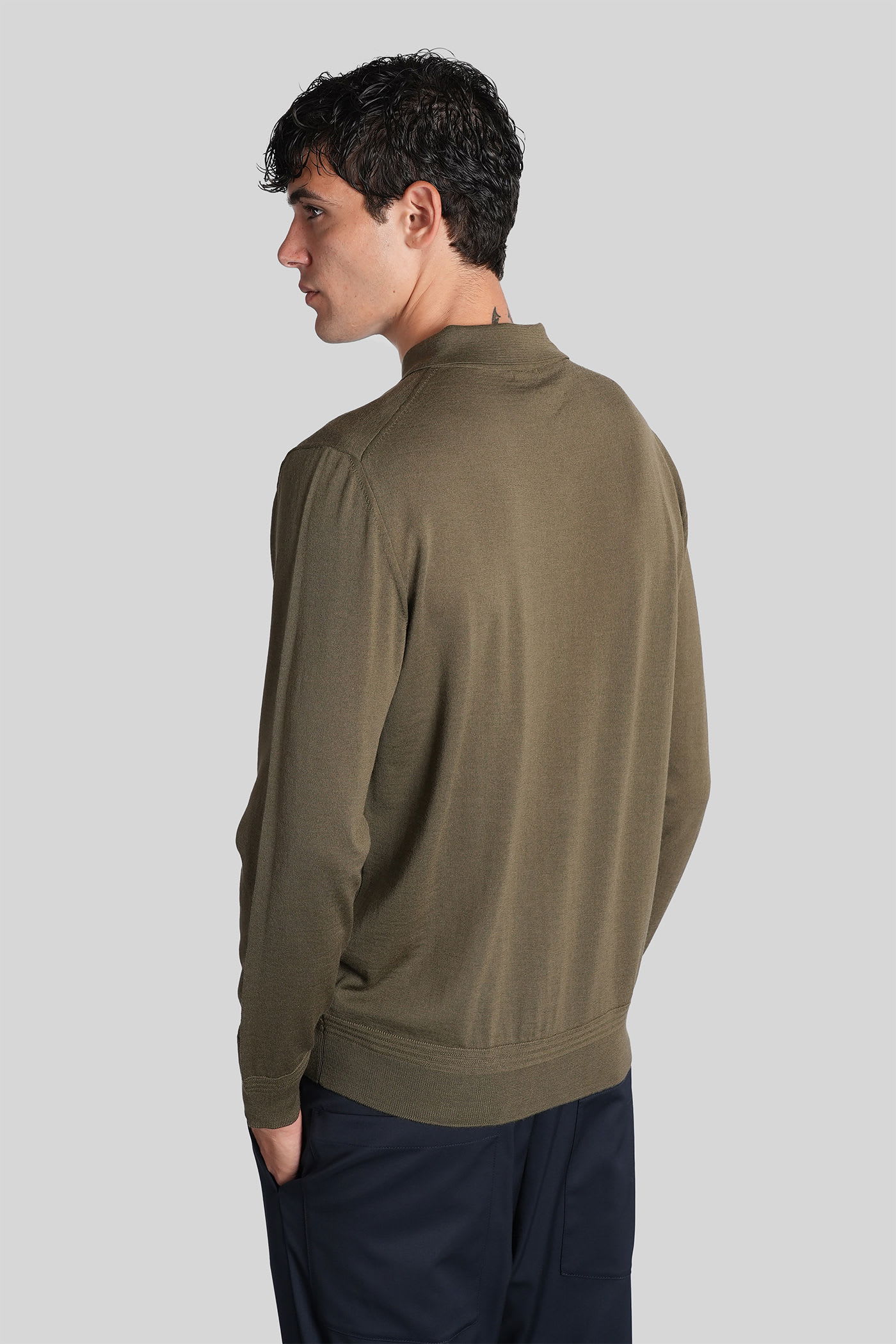 Barena Venezia Pevaron Polo In Green Wool In Brown