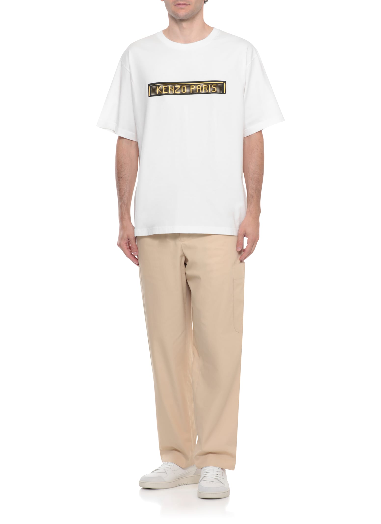 Kenzo Graphic Print Crew Neck Short Sleeve T-shirt In White