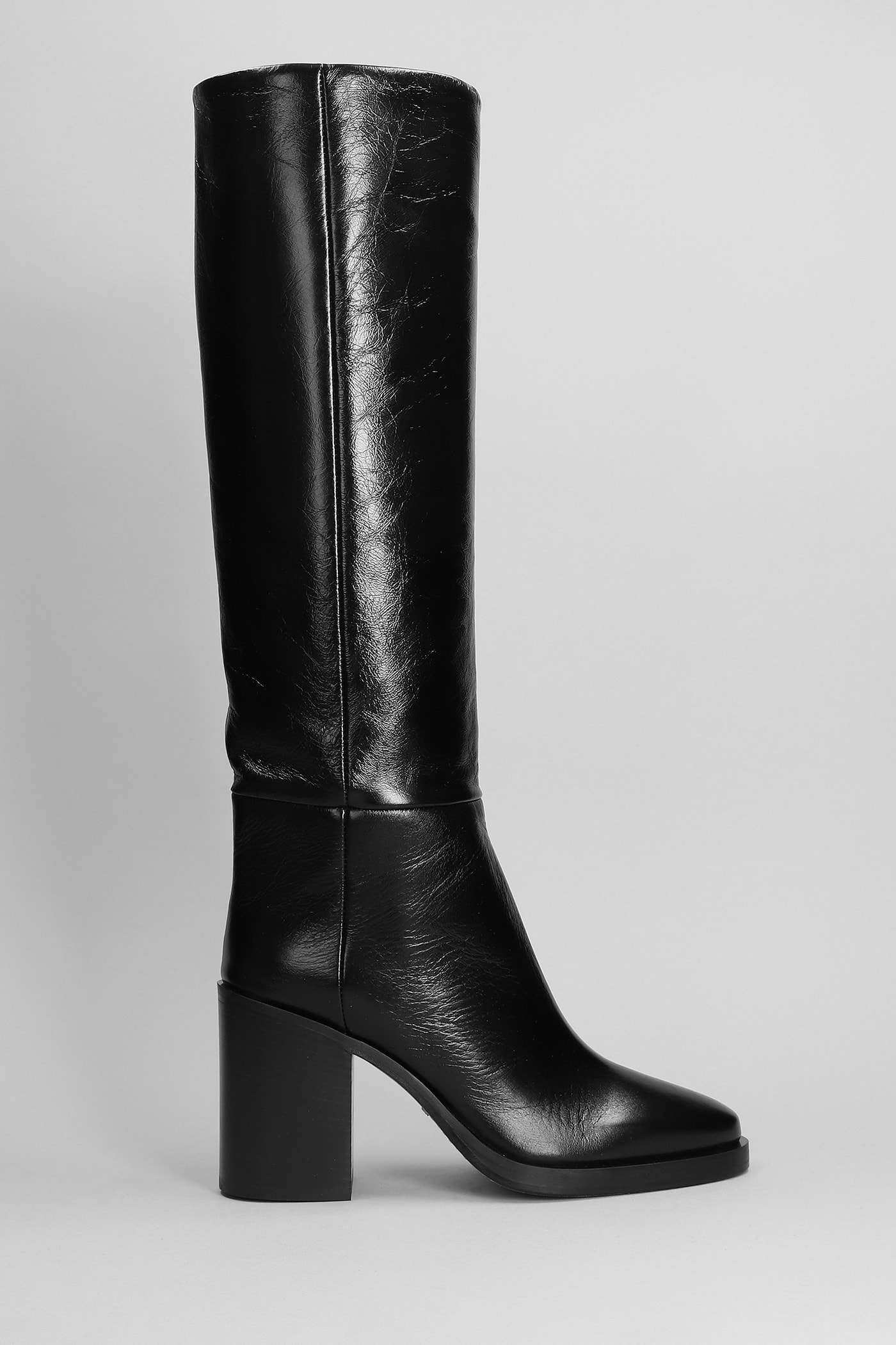 Paris Texas Ophelia High Heels Boots In Black Leather In Black