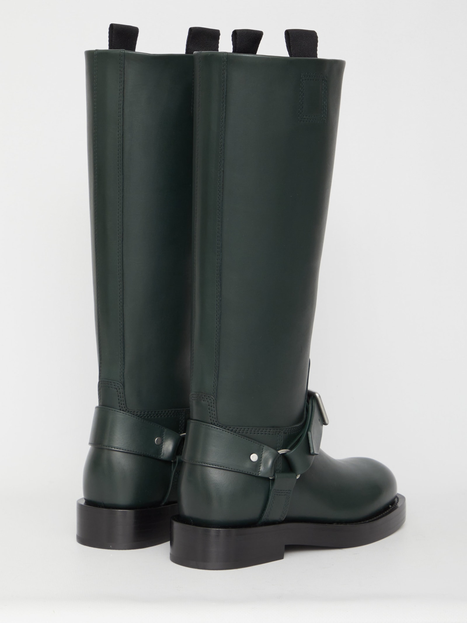Shop Burberry Saddle High Boots In Green