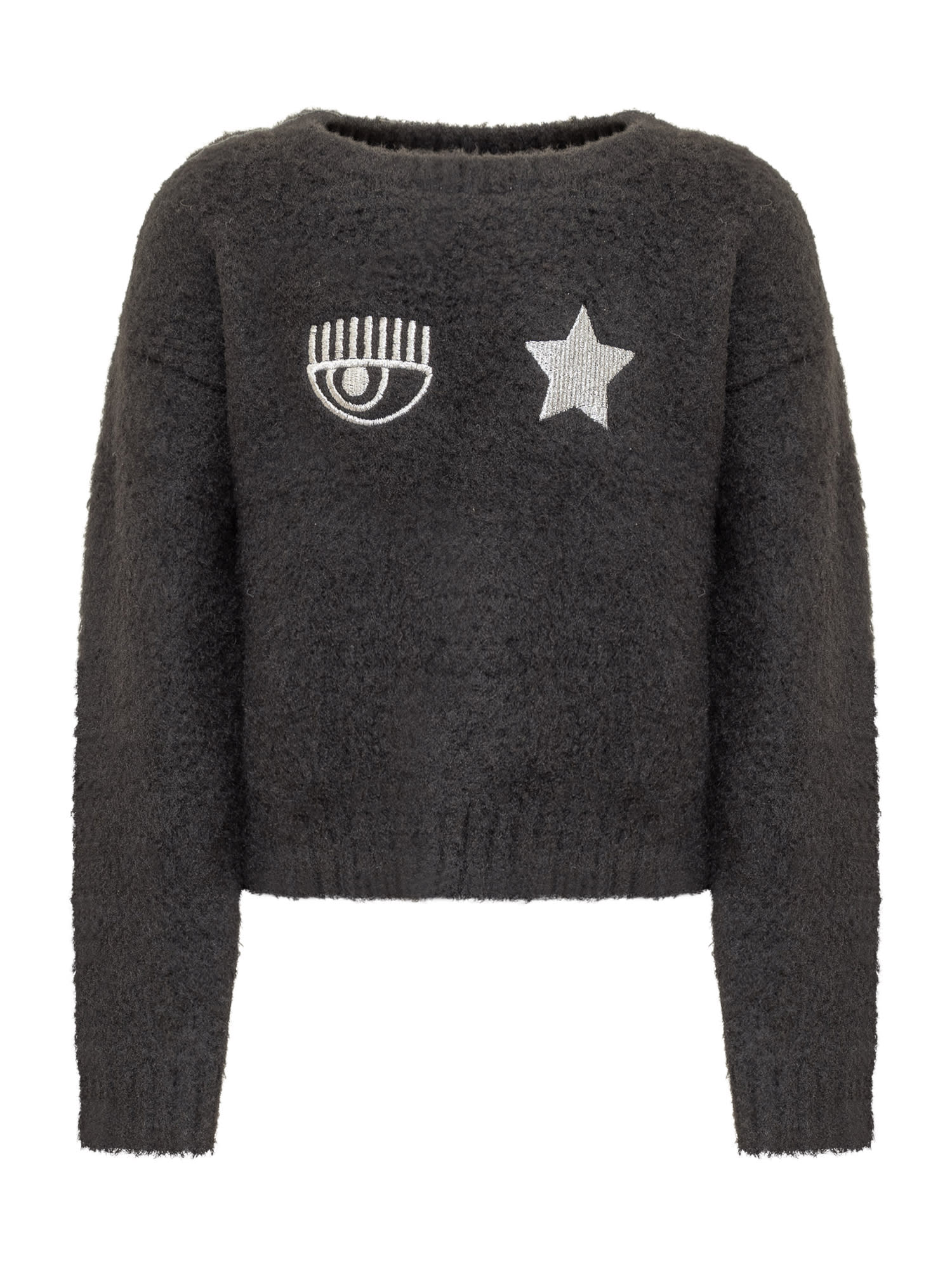 Chiara Ferragni Kids' Peluche Sweater In Nero