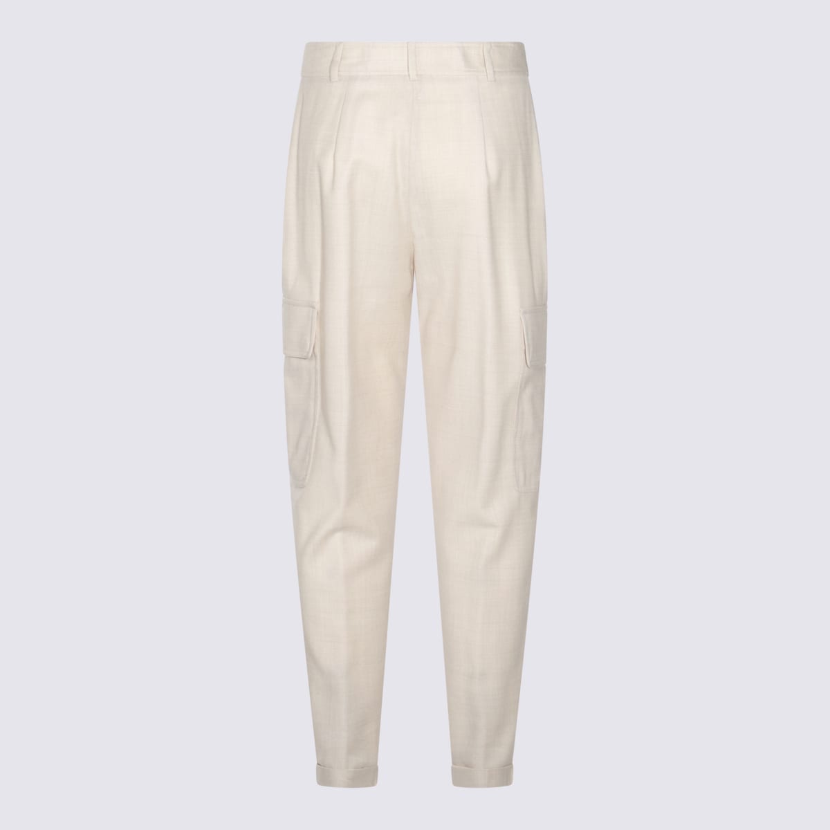 ELEVENTY CREAM WOOL PANTS 