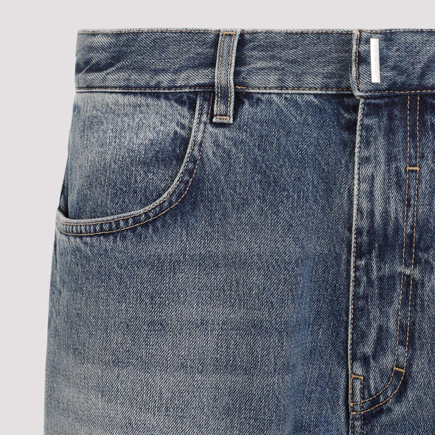 Shop Givenchy Logo Plaque Straight-leg Jeans In Denim
