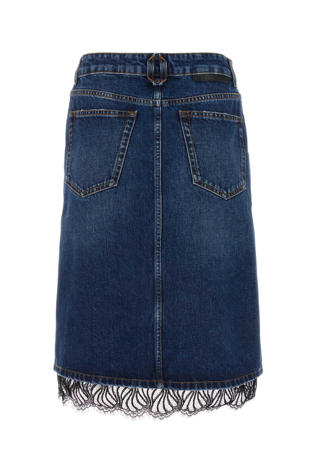 Shop Stella Mccartney Denim Skirt In Bluevintagedenim