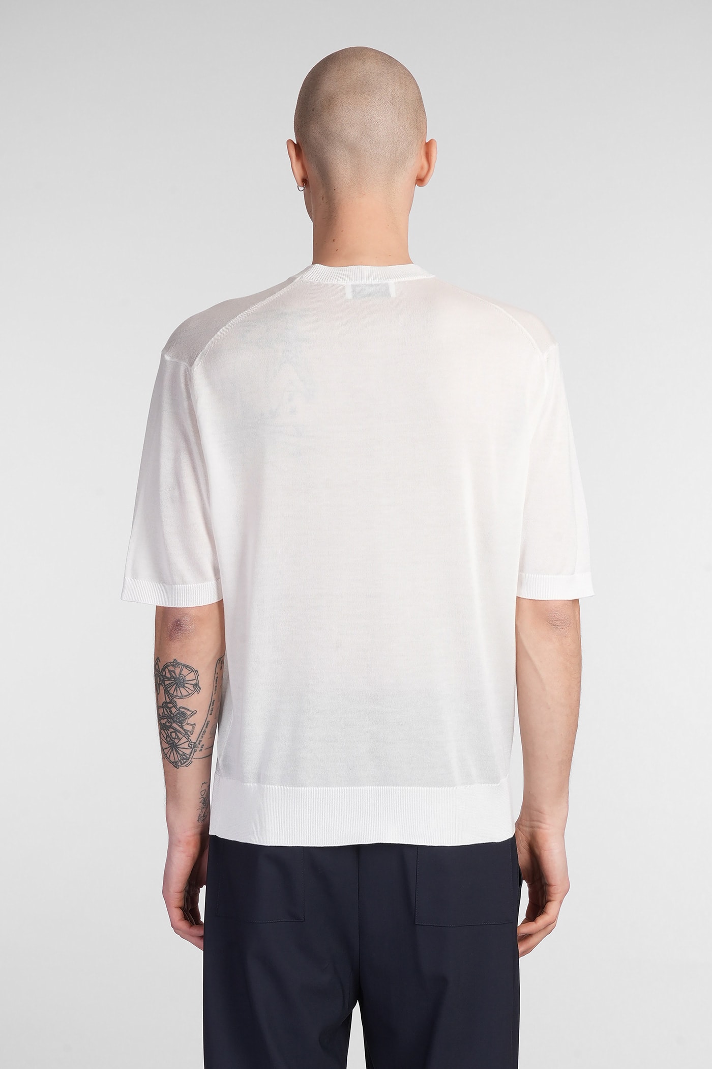 Laneus Knitted T-shirt In Beige